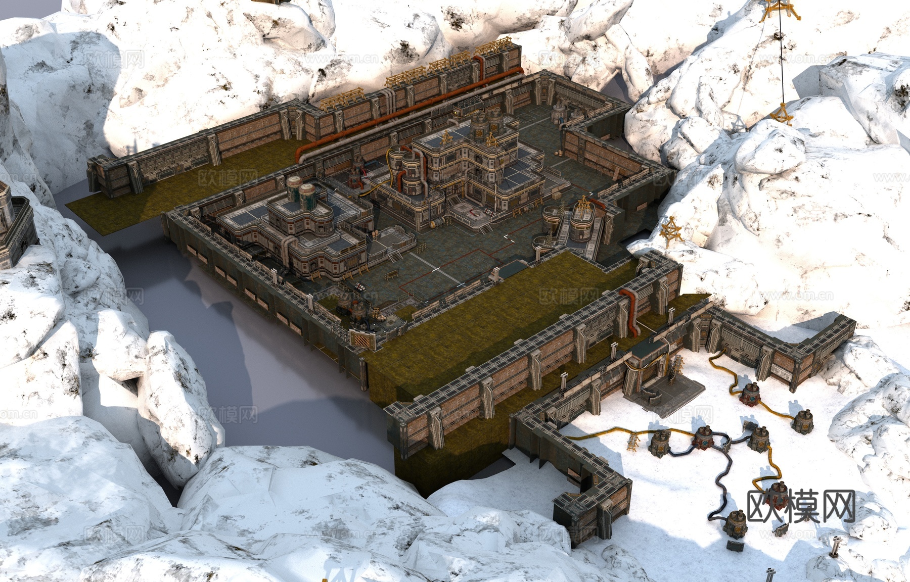 科幻基地3d模型下载（渲染图3）