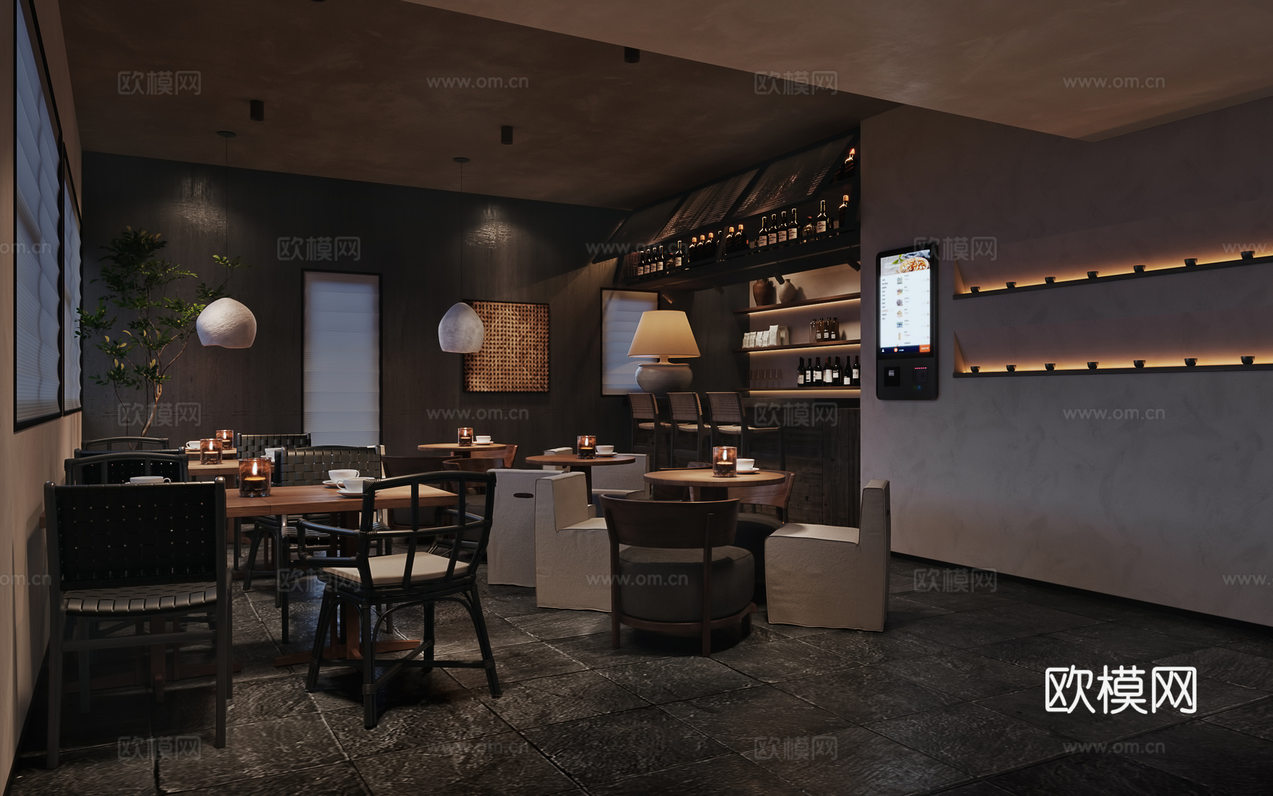 诧寂风酒吧3d模型下载（渲染图5）