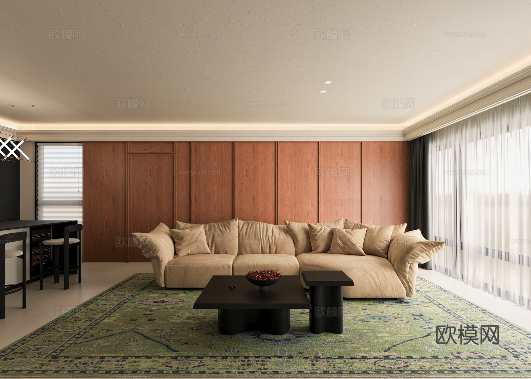 中古客餐厅3d模型下载（渲染图1）