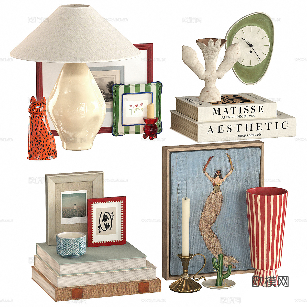 新古典中古风饰品摆件组合3d模型下载（渲染图2）