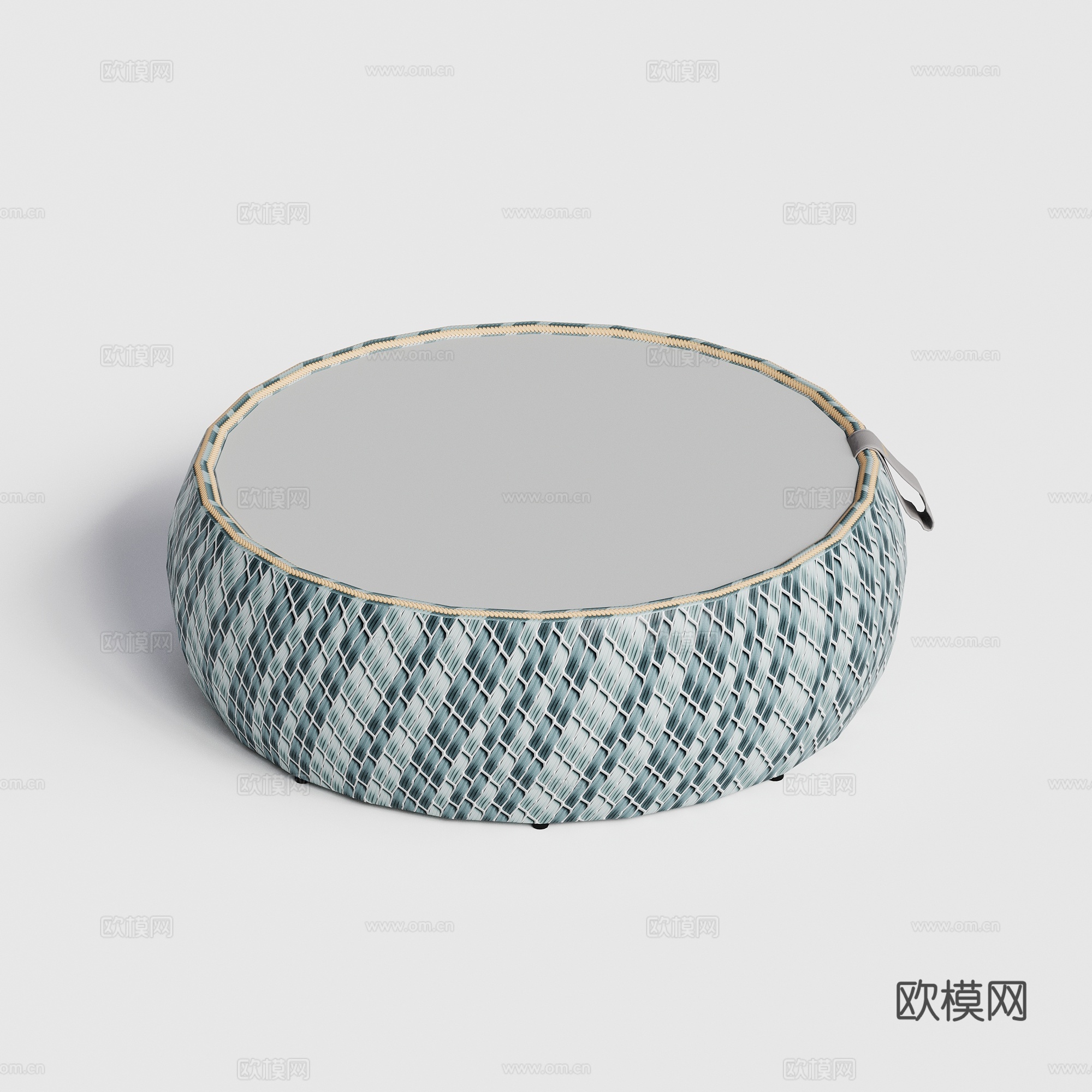 DEDON - 现代户外茶几 藤编 圆形茶几su模型