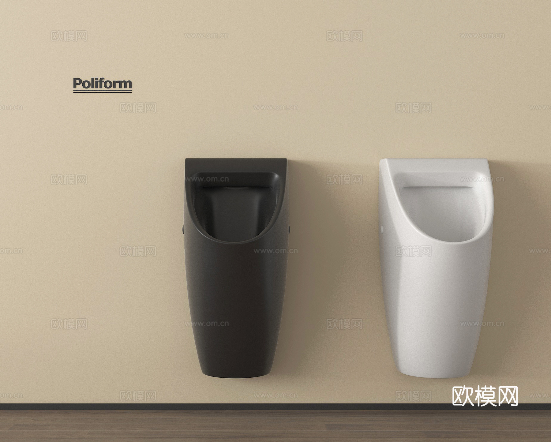 小便斗 小便池 小便器su模型