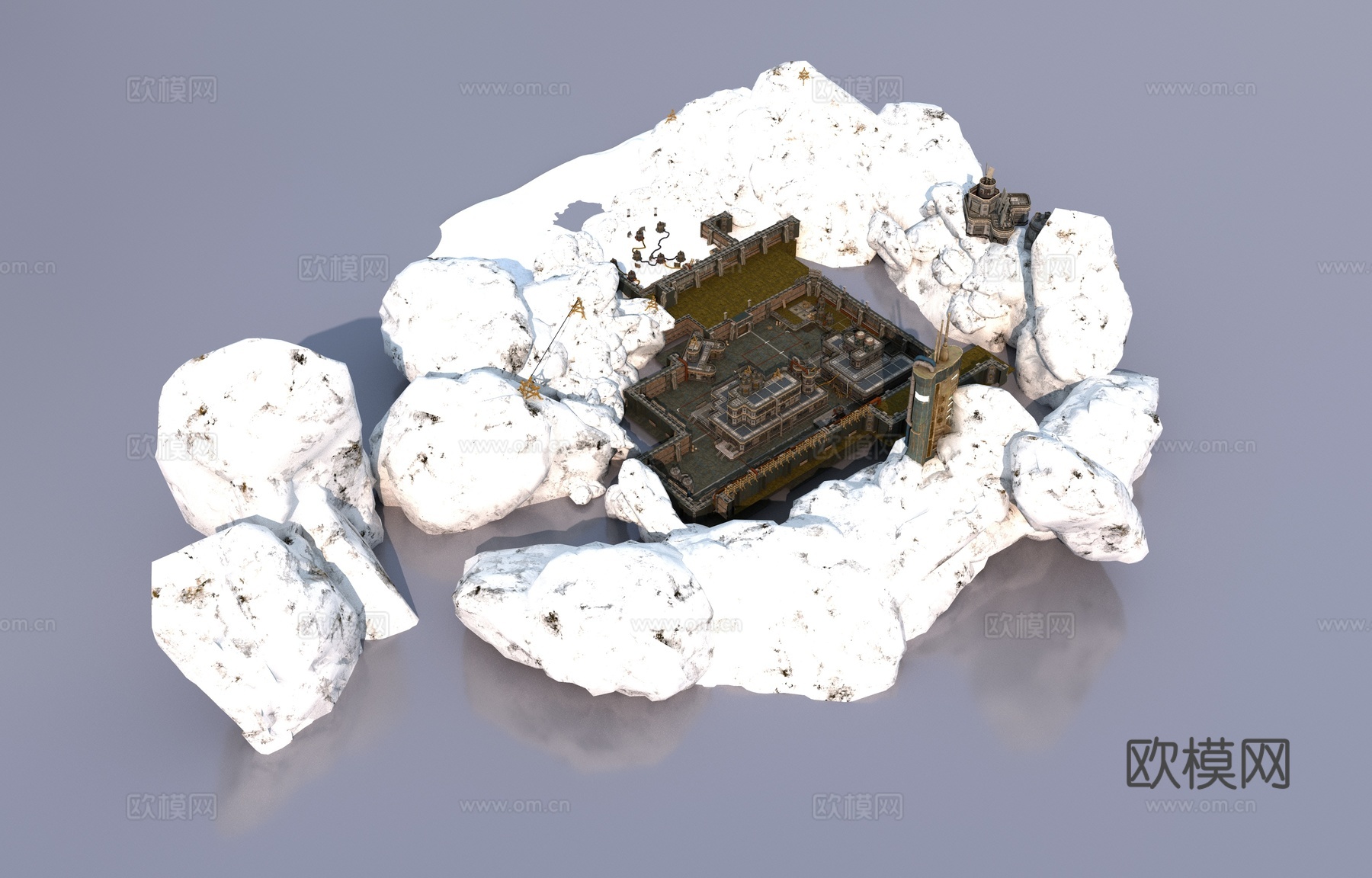 科幻基地3d模型下载（渲染图1）