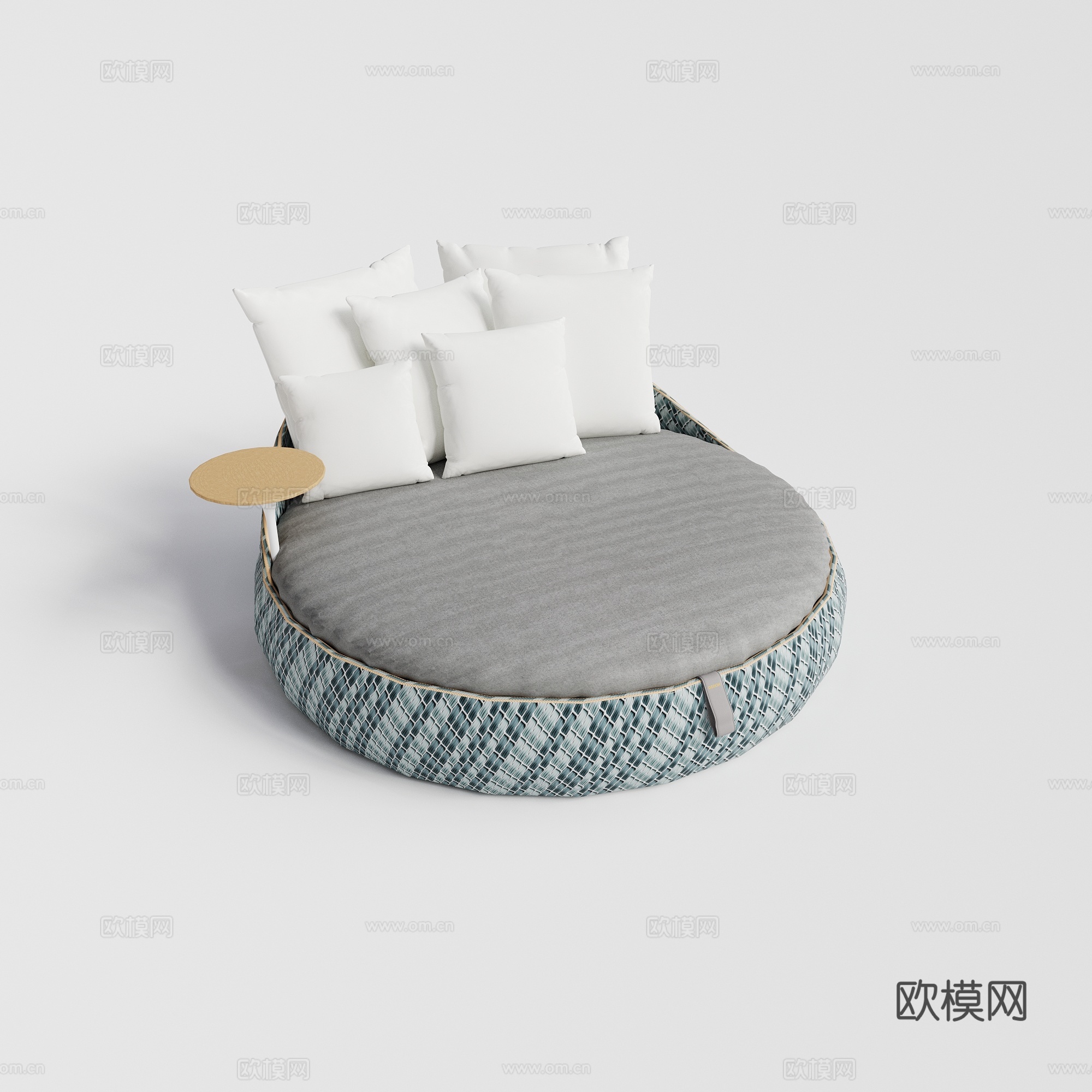 DEDON - 现代户外椅 圆形躺椅躺床 藤编躺床su模型
