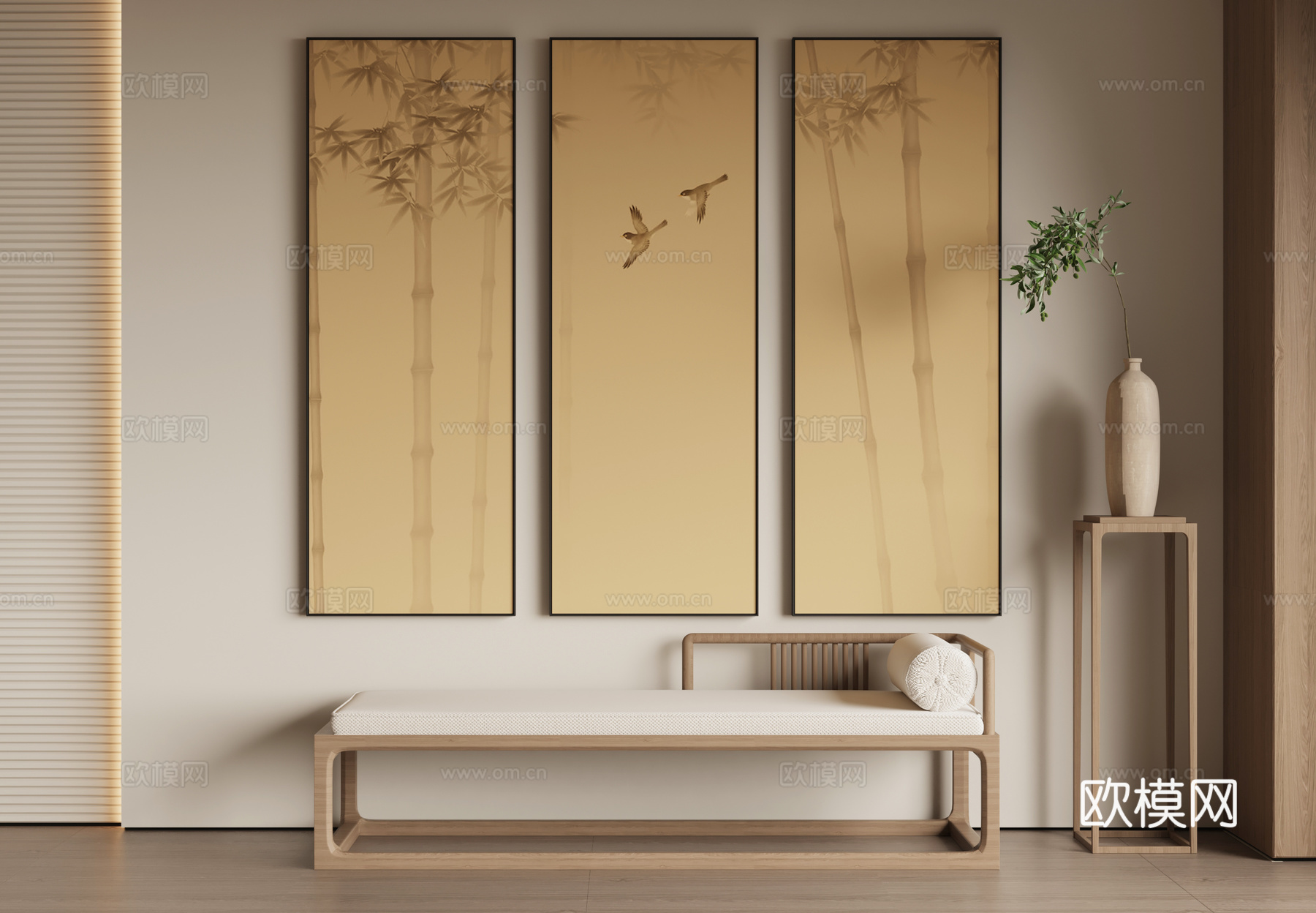 新中式宋式风挂画su模型