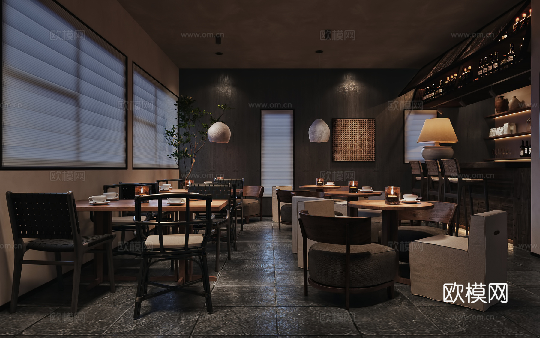 诧寂风酒吧3d模型下载（渲染图6）