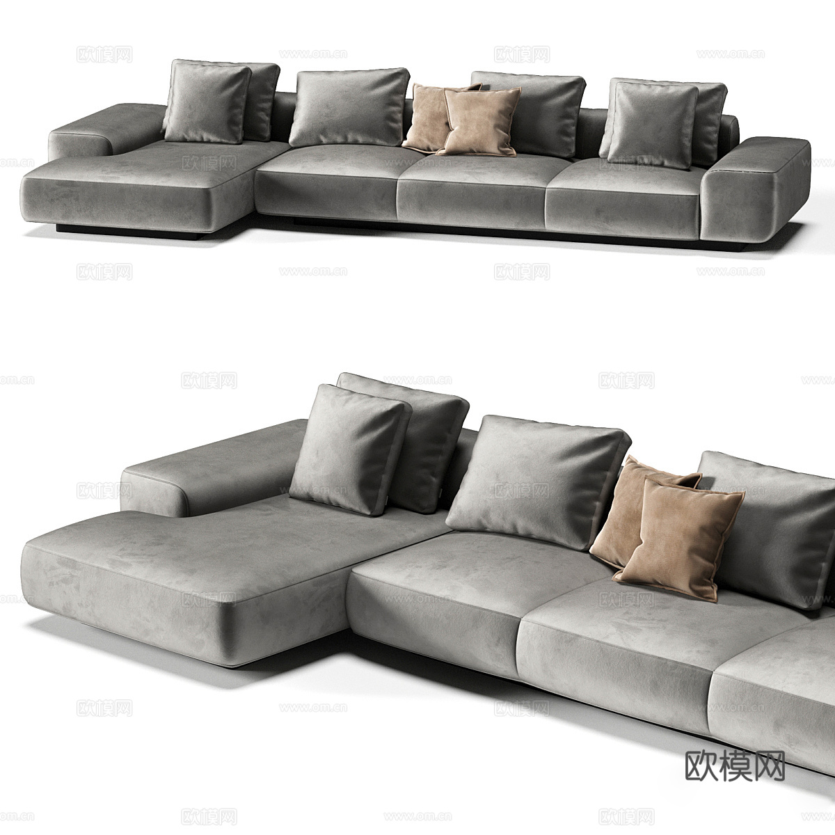 转角沙发3d模型下载