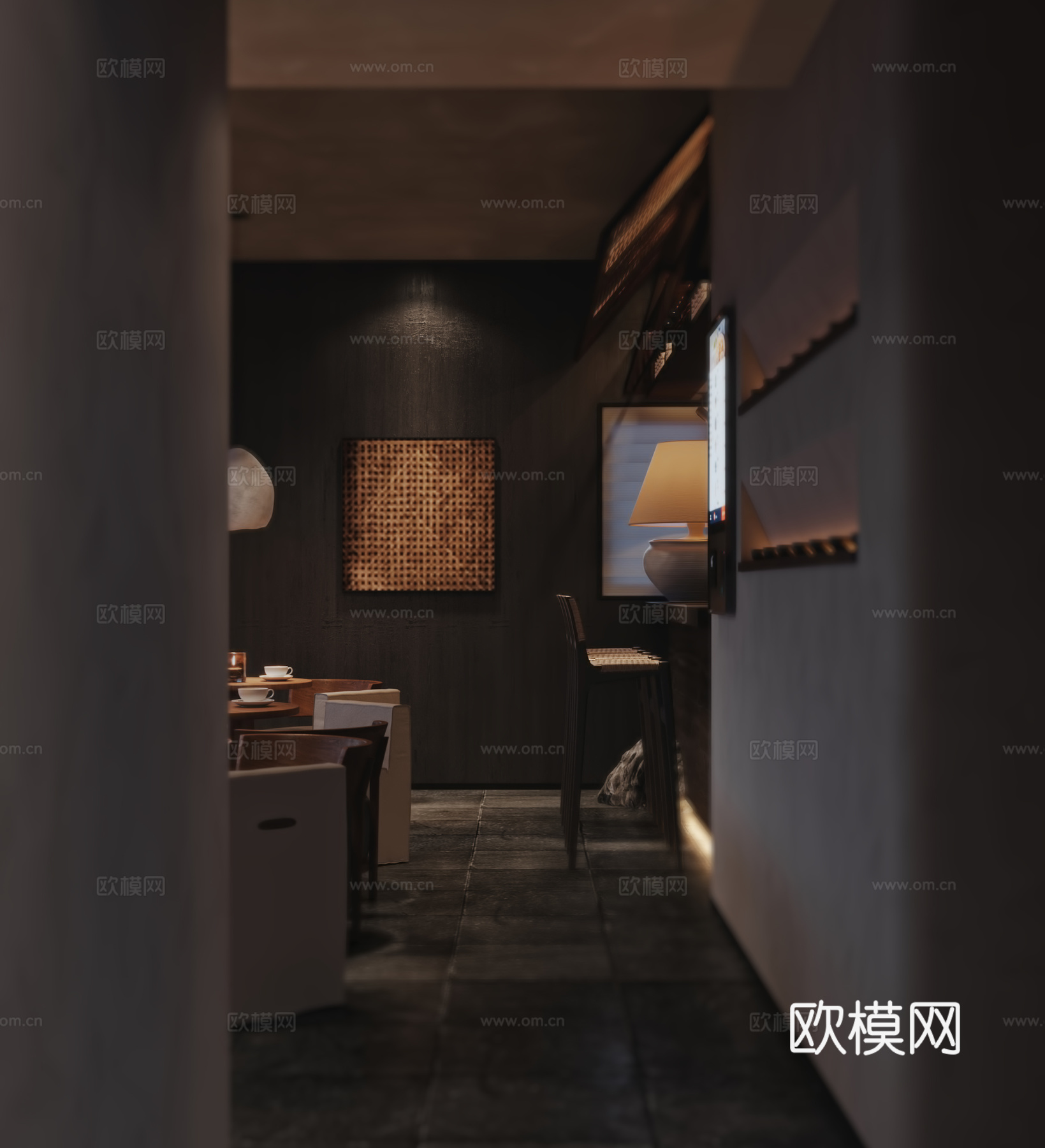 诧寂风酒吧3d模型下载（渲染图3）