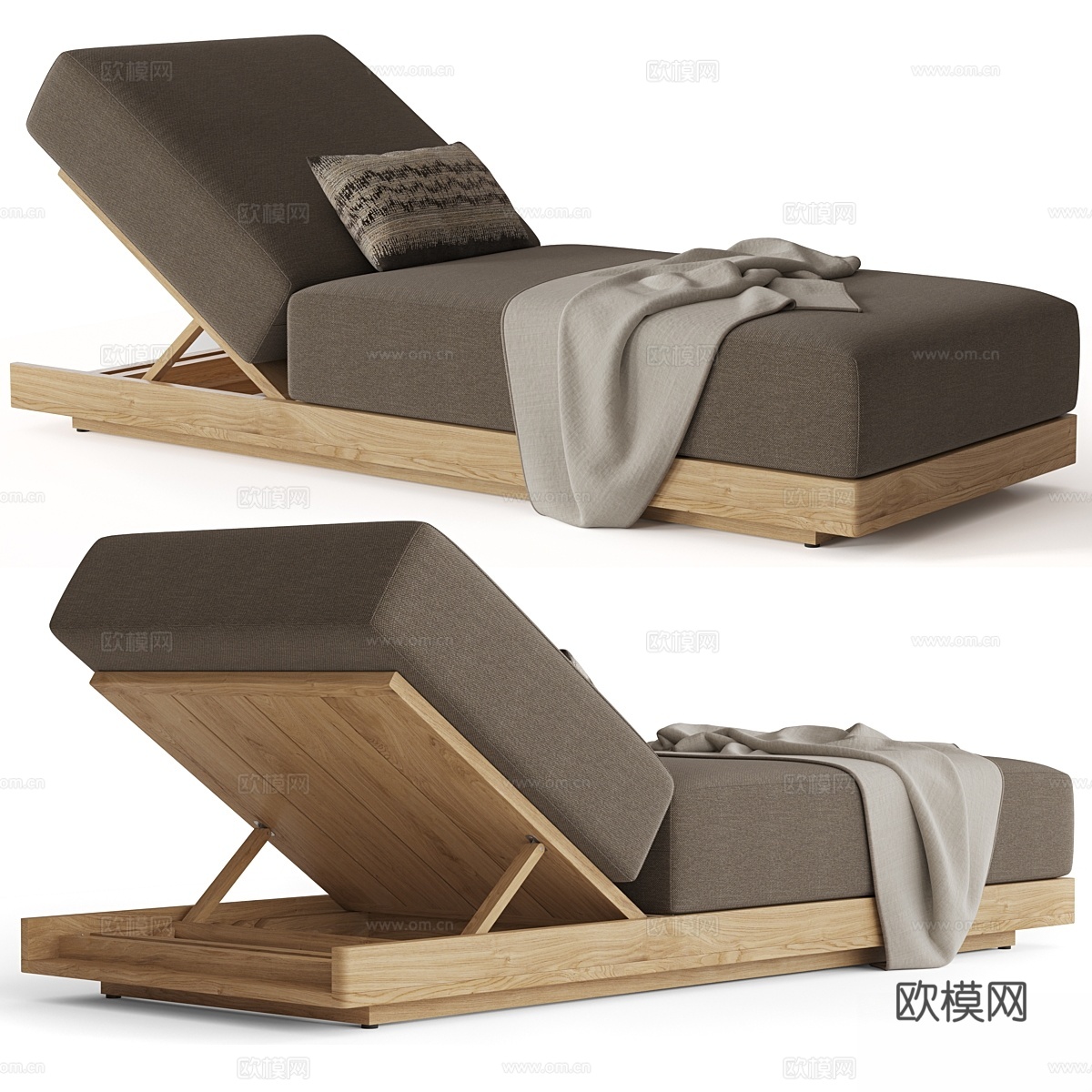 RH SANTOS 柚木躺椅3d模型下载