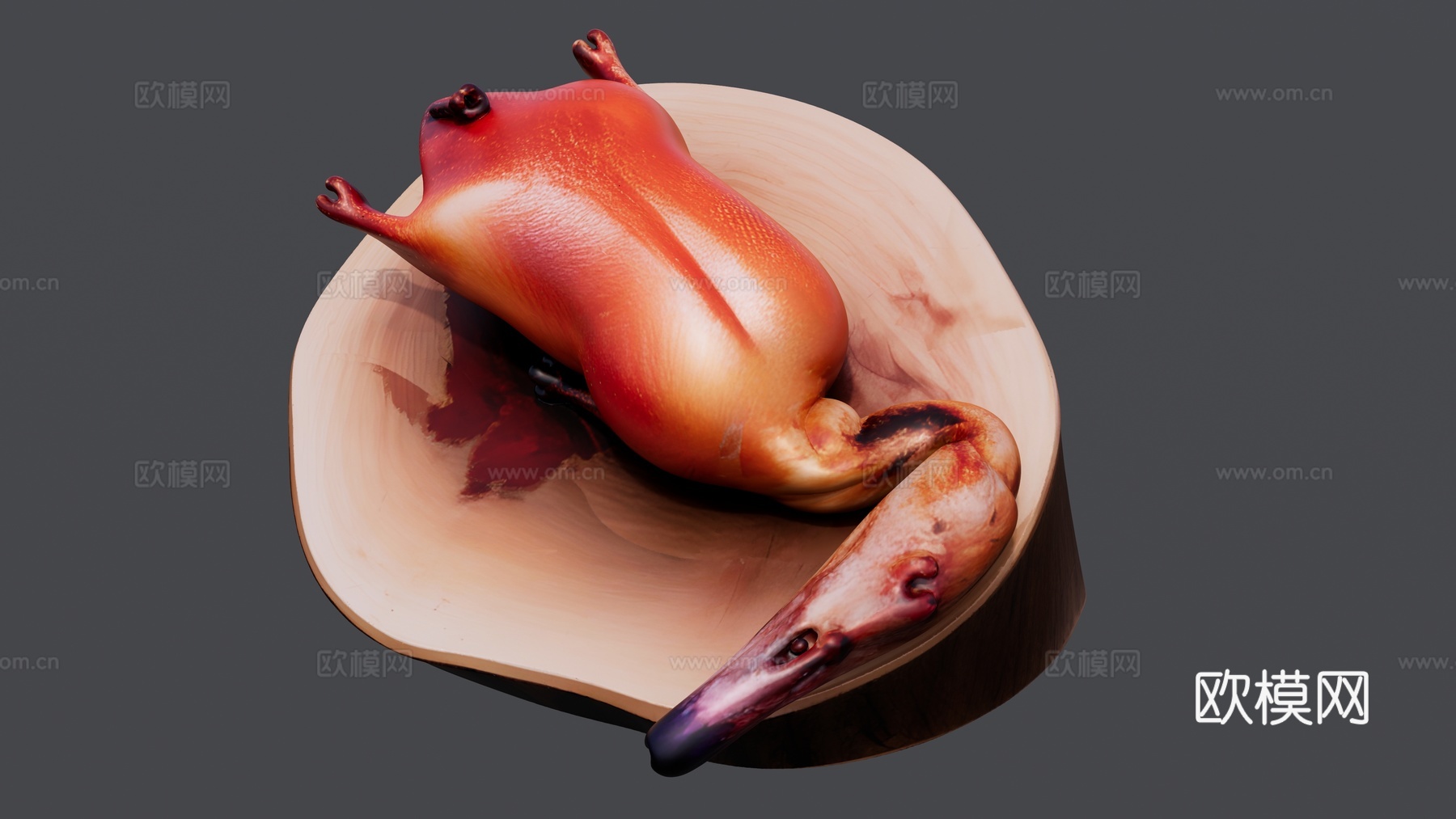 案板上的烤全鸭su模型