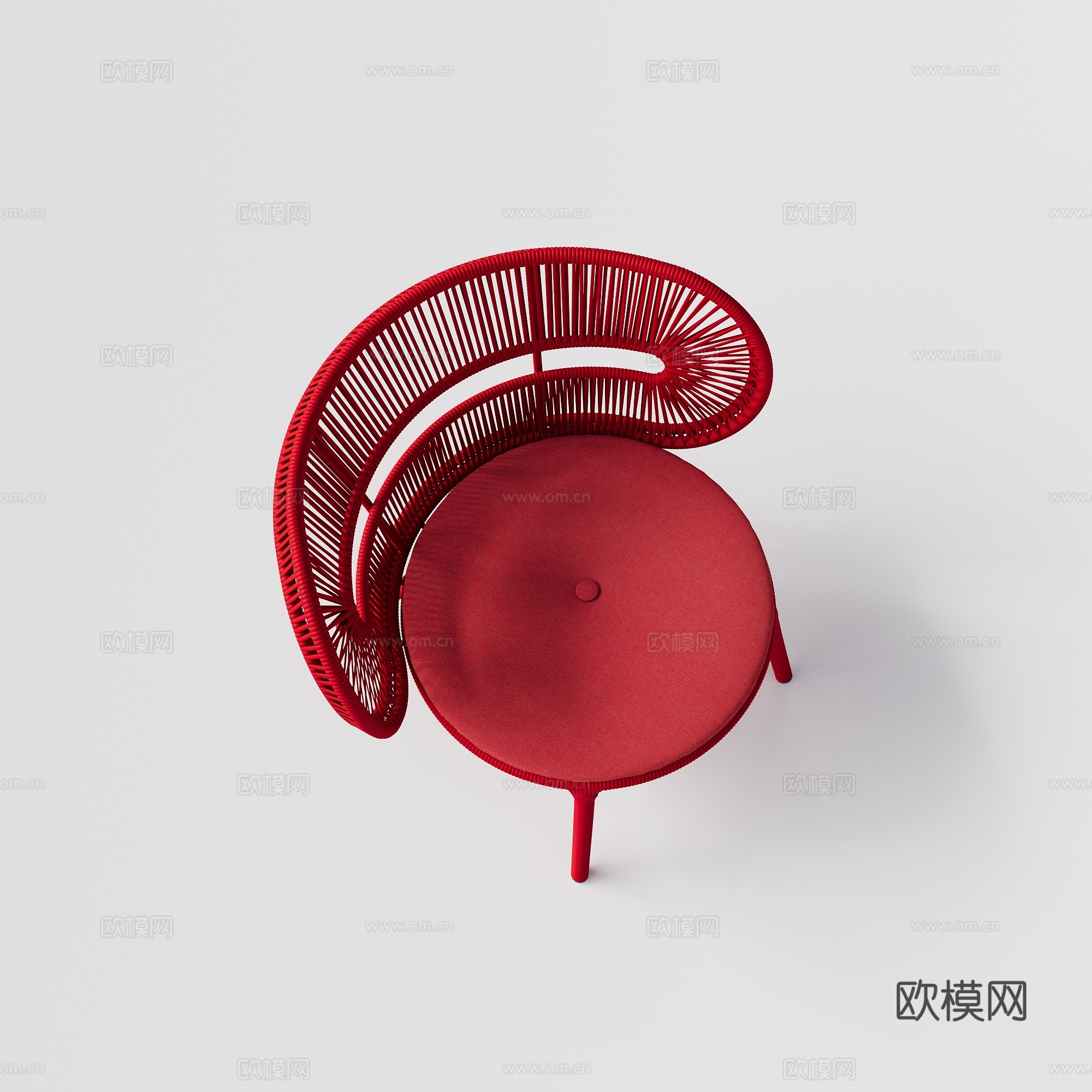DEDON - 现代户外椅 餐椅 编绳椅 单人椅 休闲椅su模型