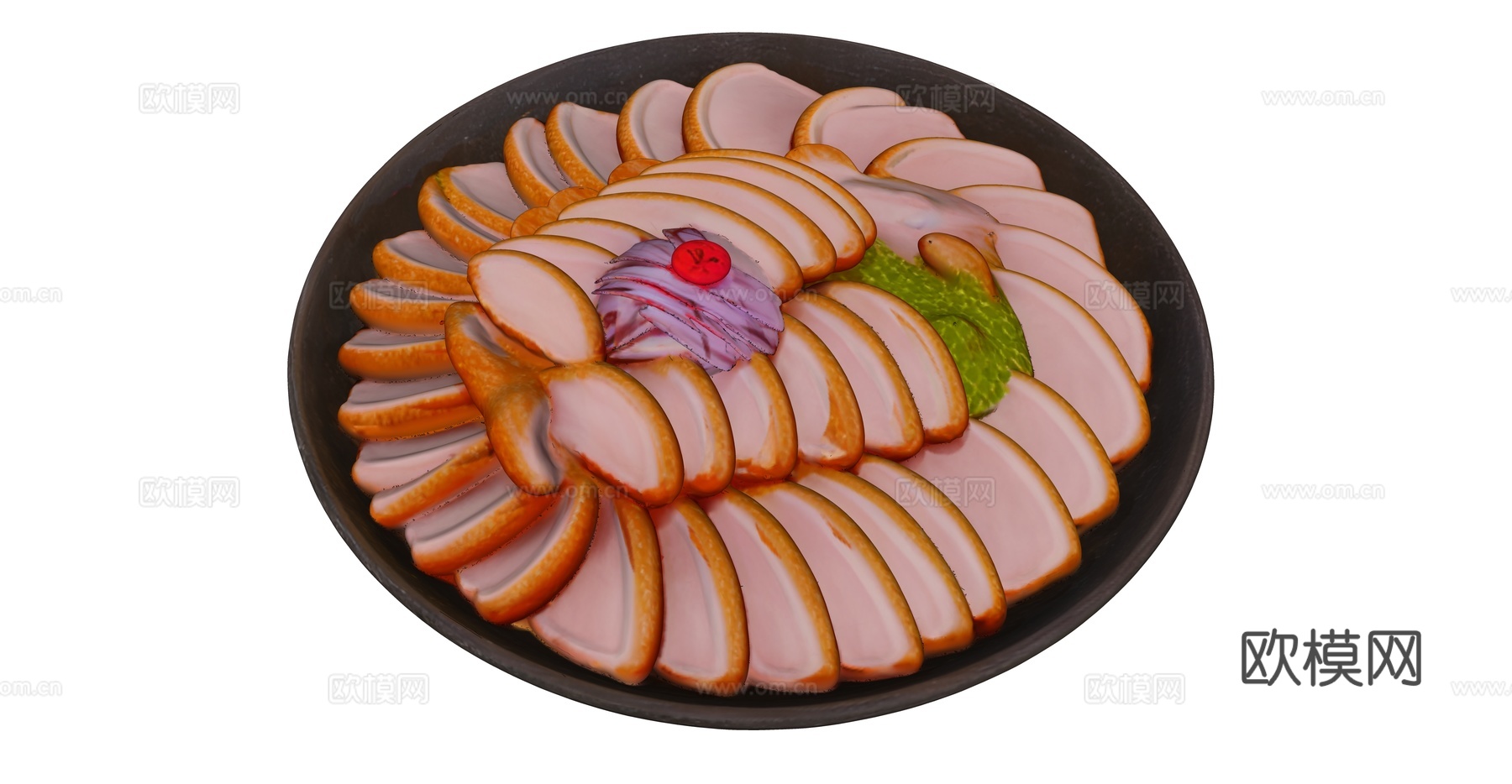 肉肠菜品拼盘su模型