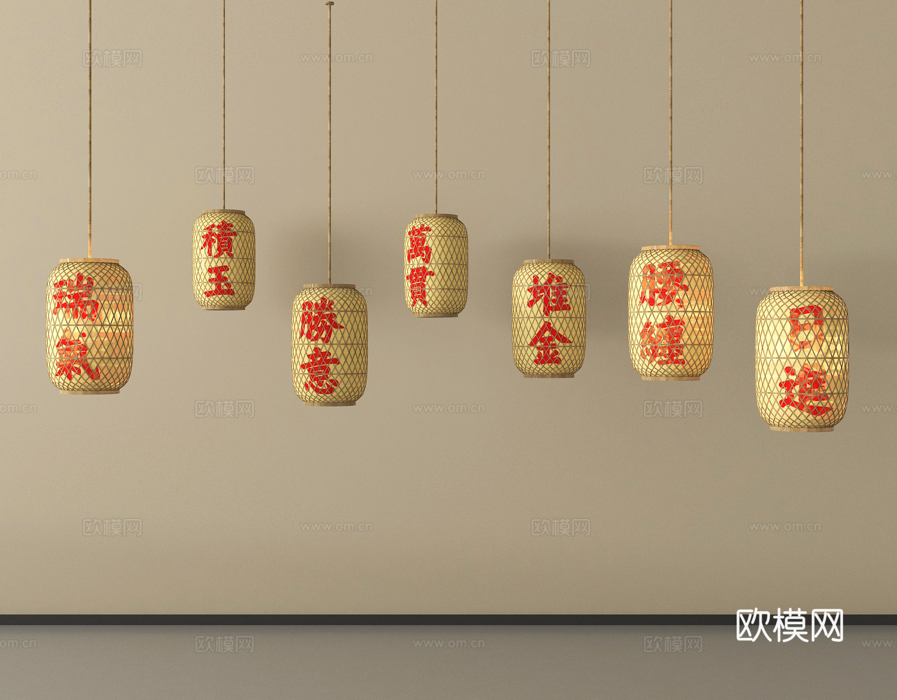 中式灯笼 门店灯笼 祠堂灯笼su模型