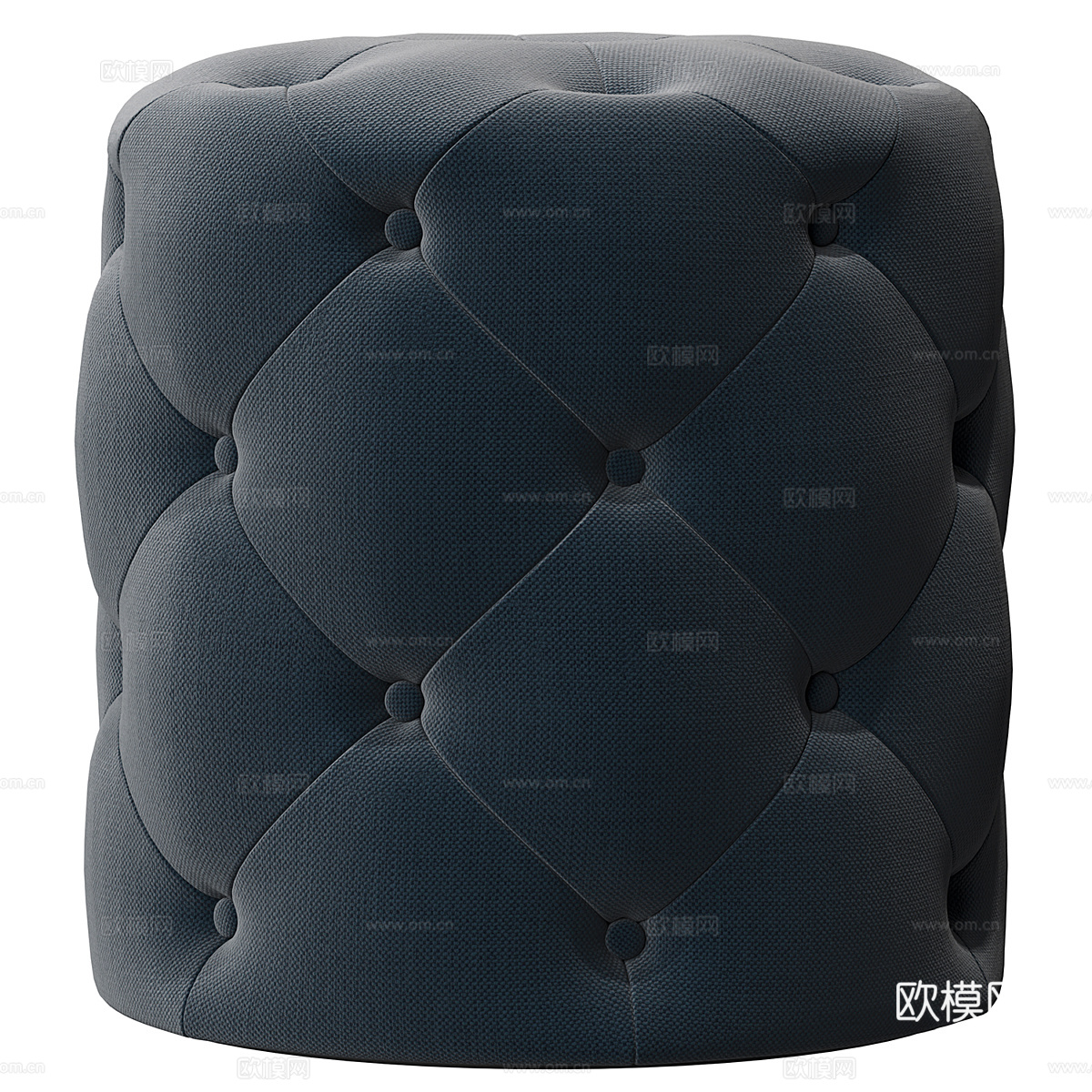 美式简约簇绒软垫装饰凳3d模型下载（渲染图5）