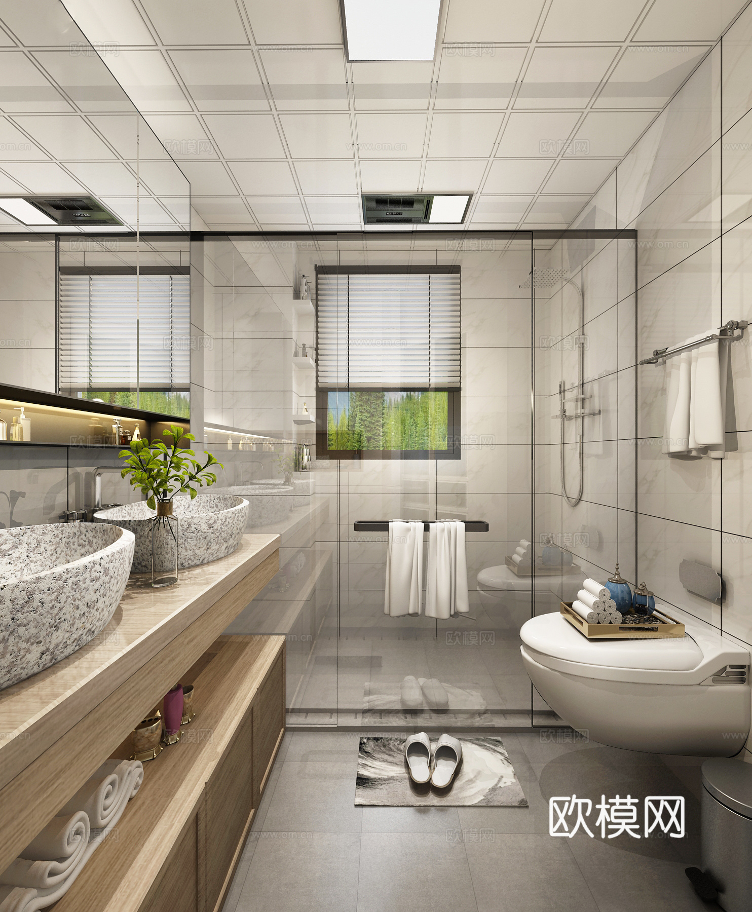 新中式主卫模型下载3d模型