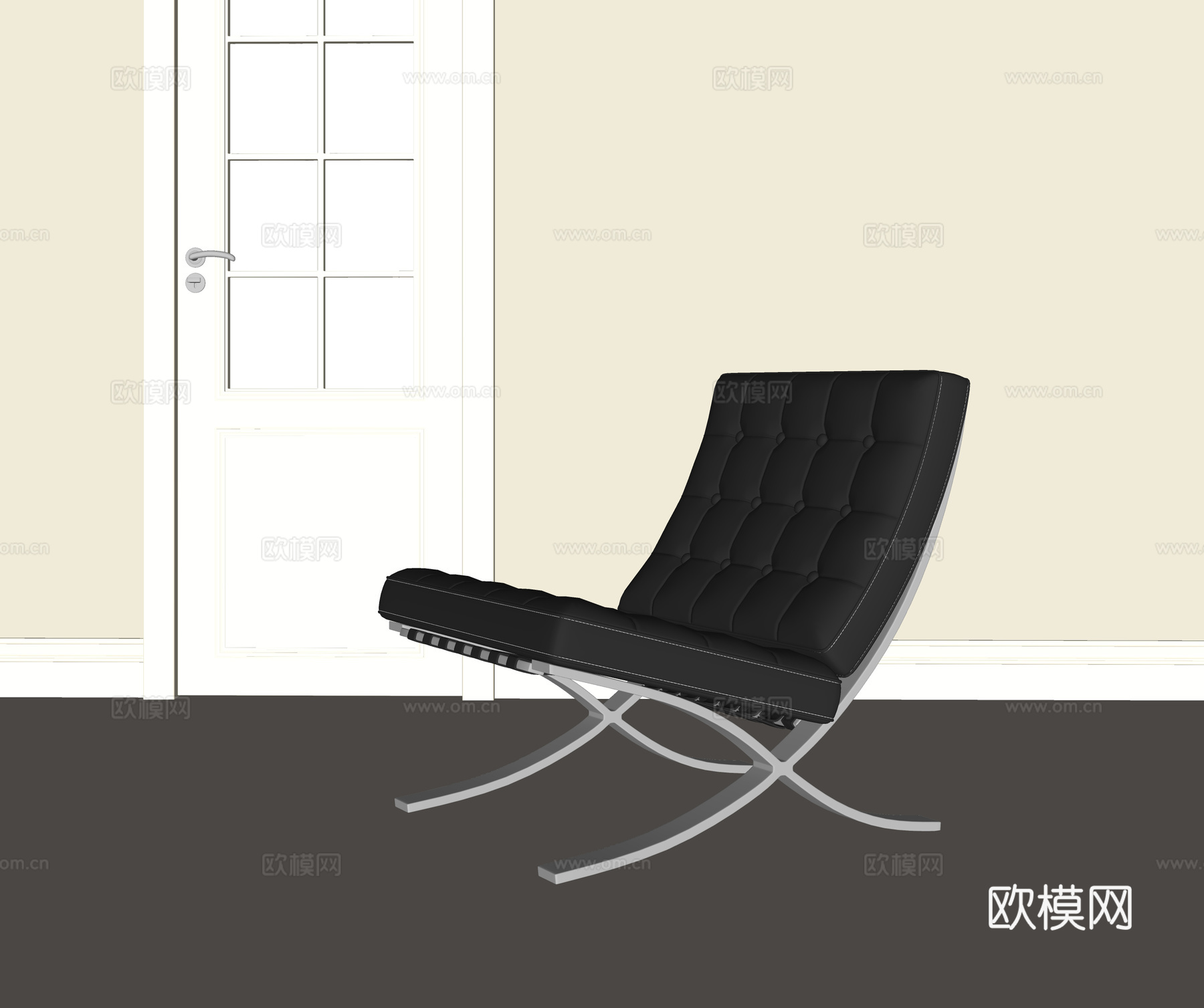 意式轻奢休闲椅su模型
