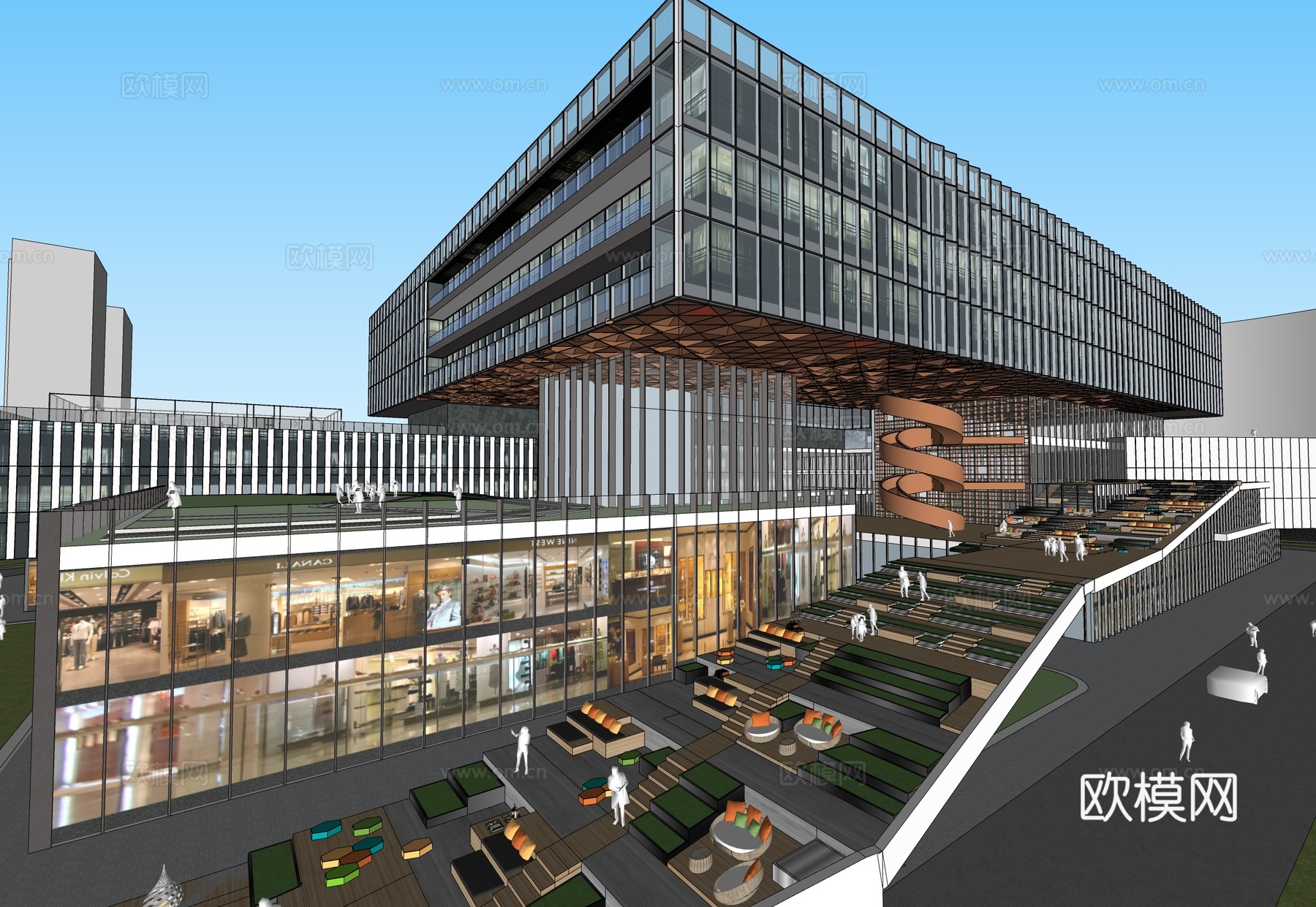 社区活动中心建筑 政务中心建筑 商业综合体su模型