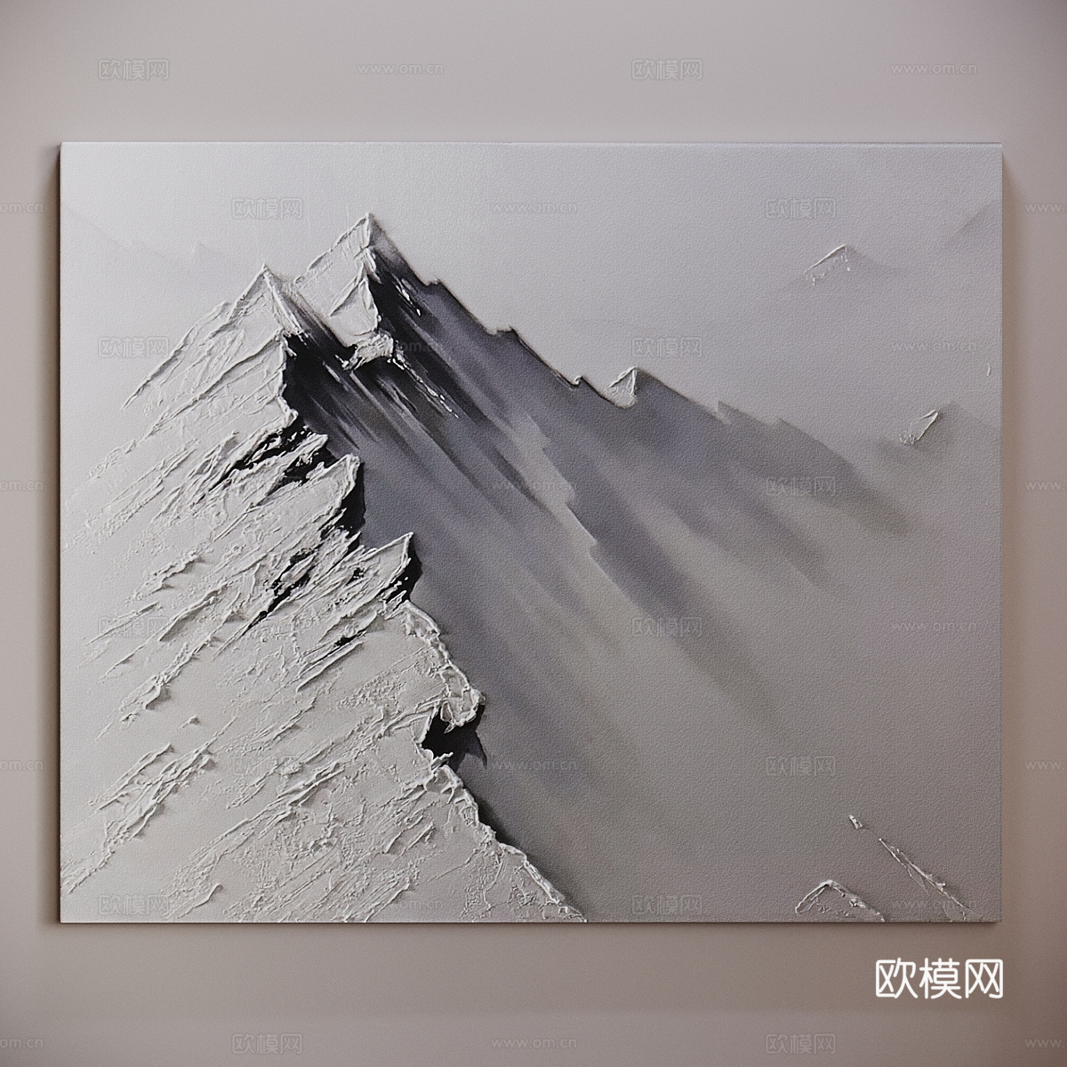 现代珠穆朗玛峰立体装饰挂画3d模型