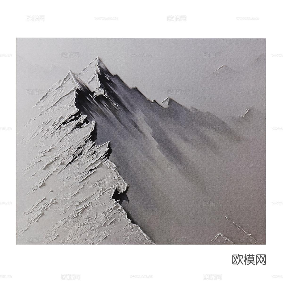 现代珠穆朗玛峰立体装饰挂画3d模型