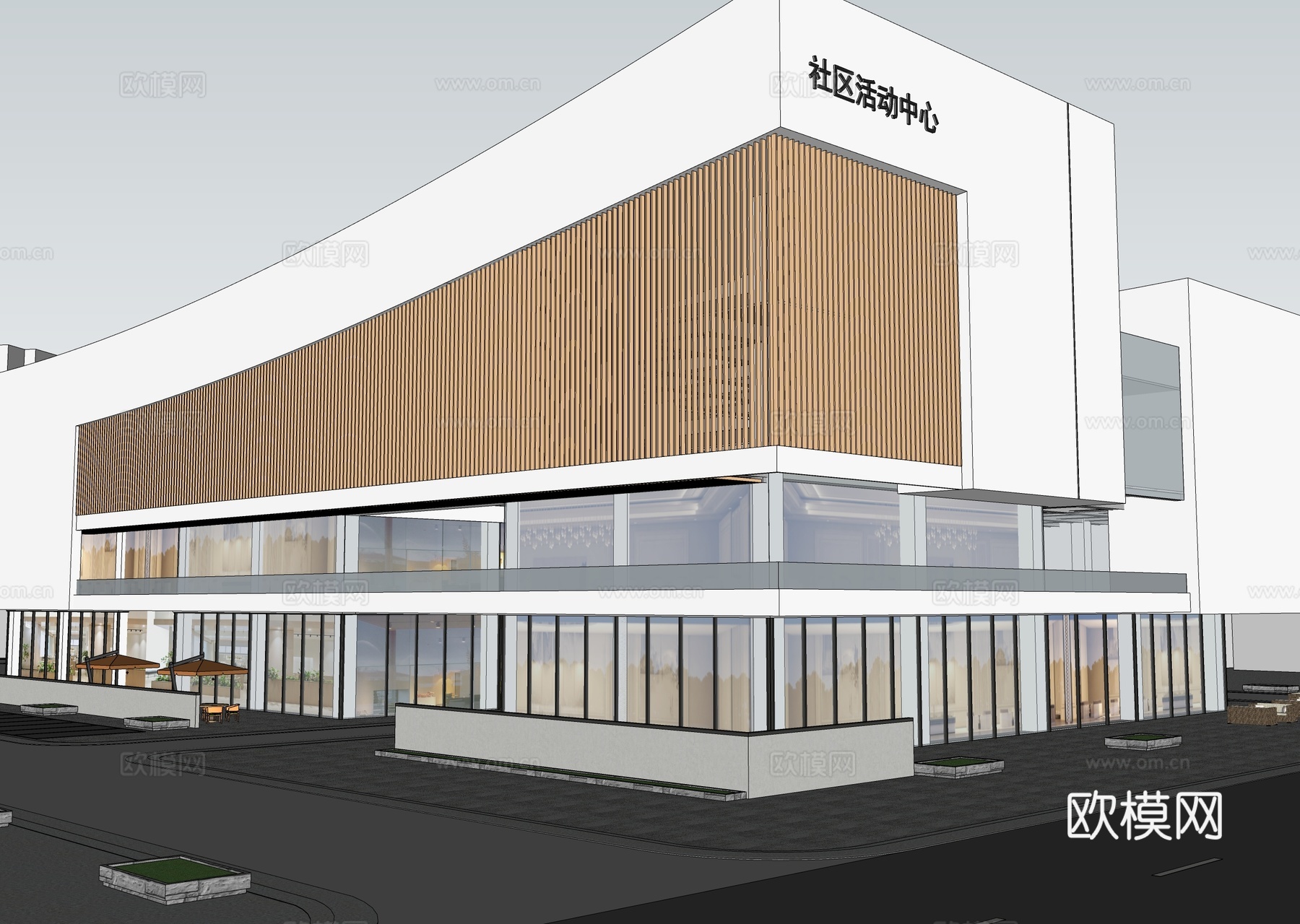 社区活动中心建筑su模型