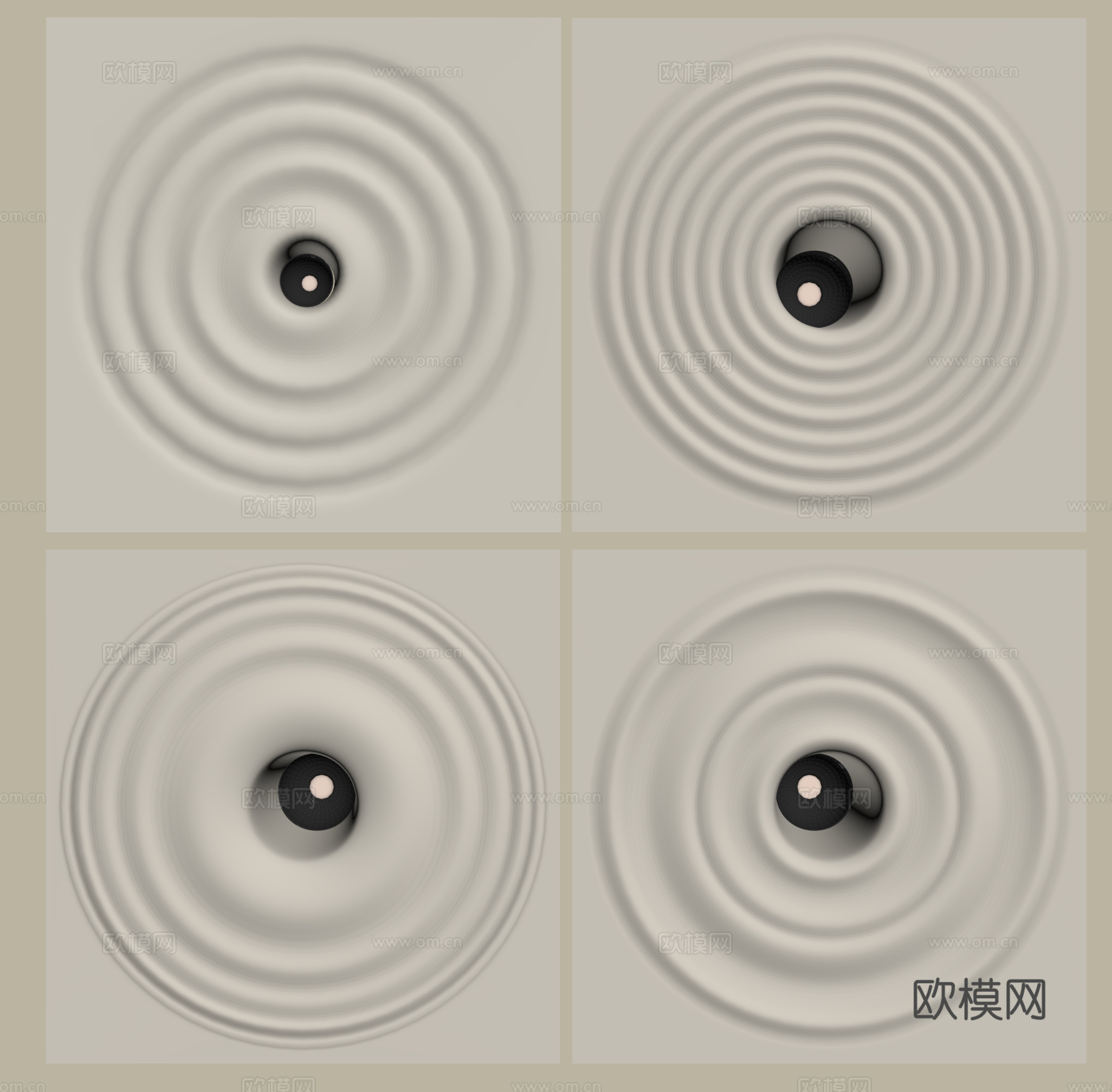 现代石膏灯 波纹灯筒灯射灯su模型