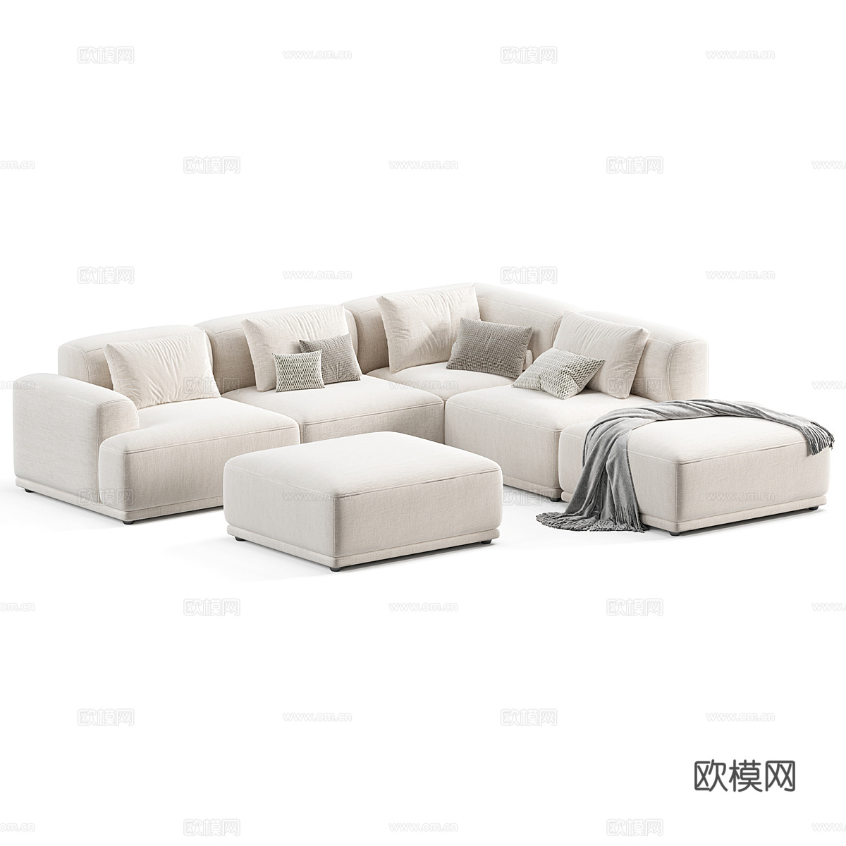 多人沙发3d模型
