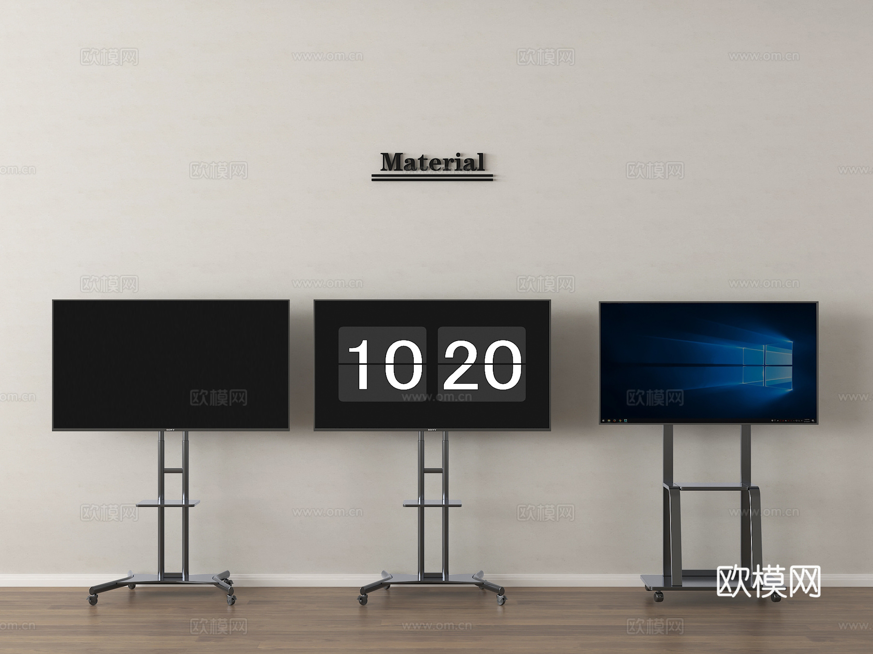 现代电视 移动电视 支架电视3d模型下载