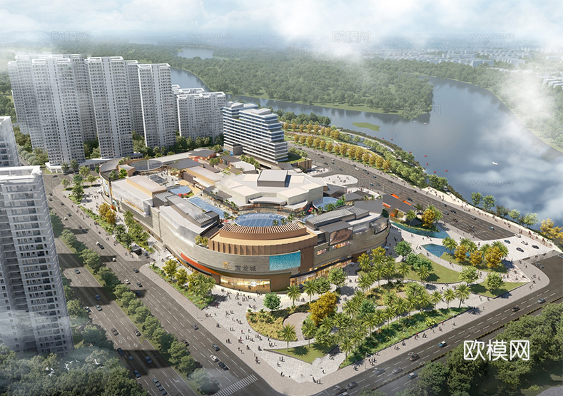 现代商业综合体 商场建筑 商城su模型
