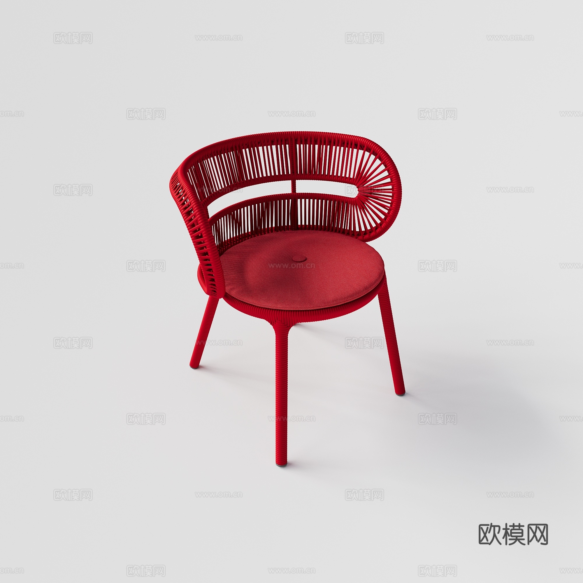 DEDON - 现代户外椅 餐椅 编绳椅 单人椅su模型