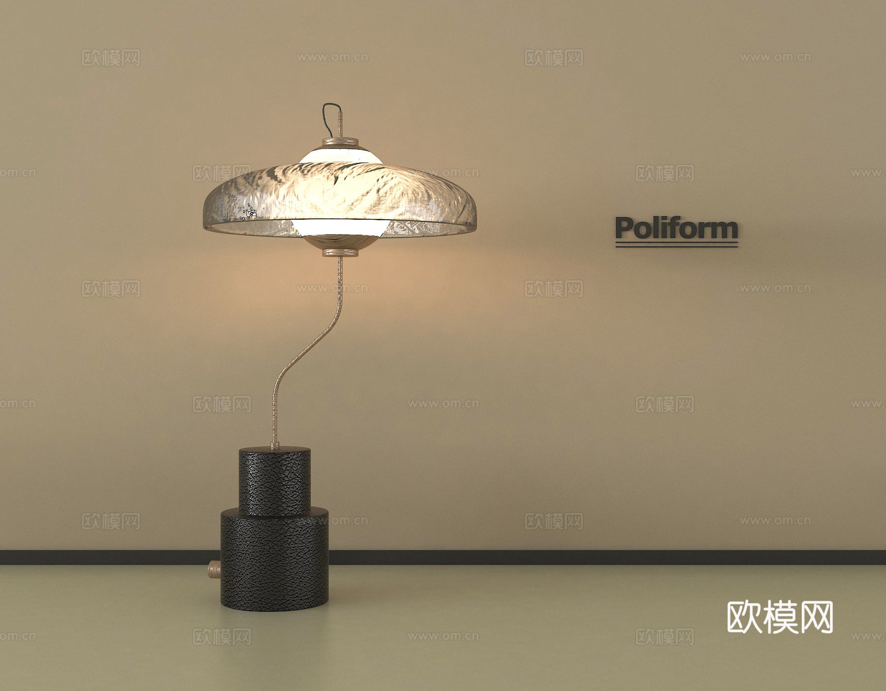 现代轻奢台灯 玻璃台灯3d模型下载