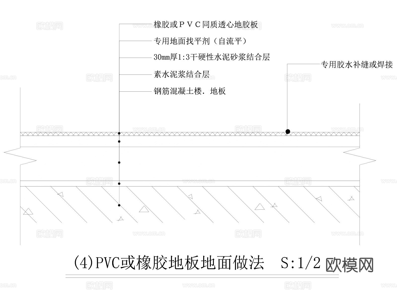 地坪漆 塑胶地板 橡胶地板 PVC塑胶地板 PVC地胶cad施工图