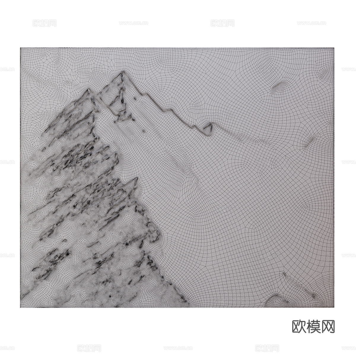 现代珠穆朗玛峰立体装饰挂画3d模型
