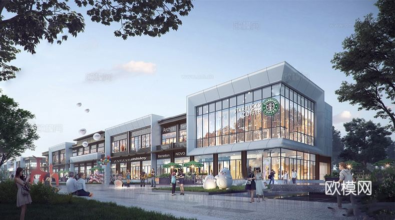 现代商业综合体 商场建筑 商城su模型