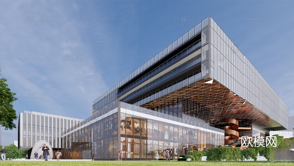 社区活动中心建筑 政务中心建筑 商业综合体su模型