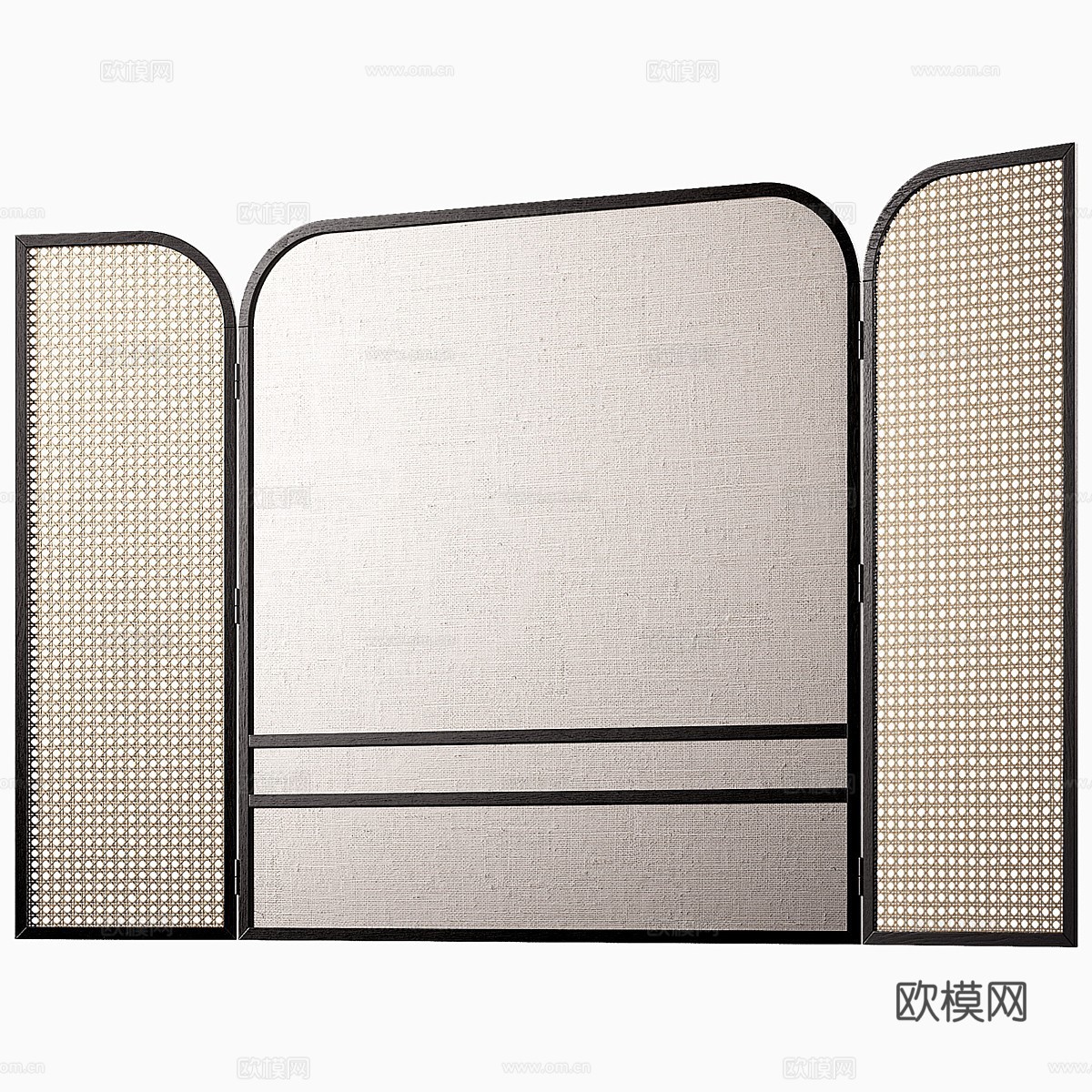 新中式装饰屏风隔断3d模型下载（渲染图2）
