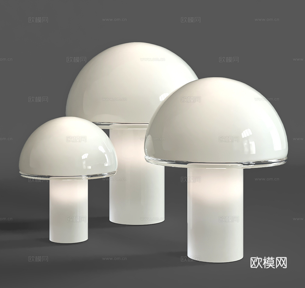 ONFALE 蘑菇台灯 玻璃台灯su模型