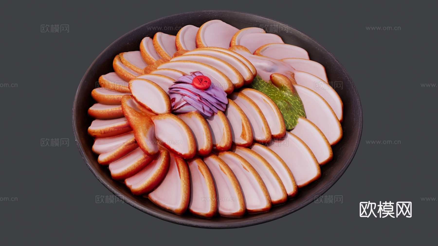 肉肠菜品拼盘su模型
