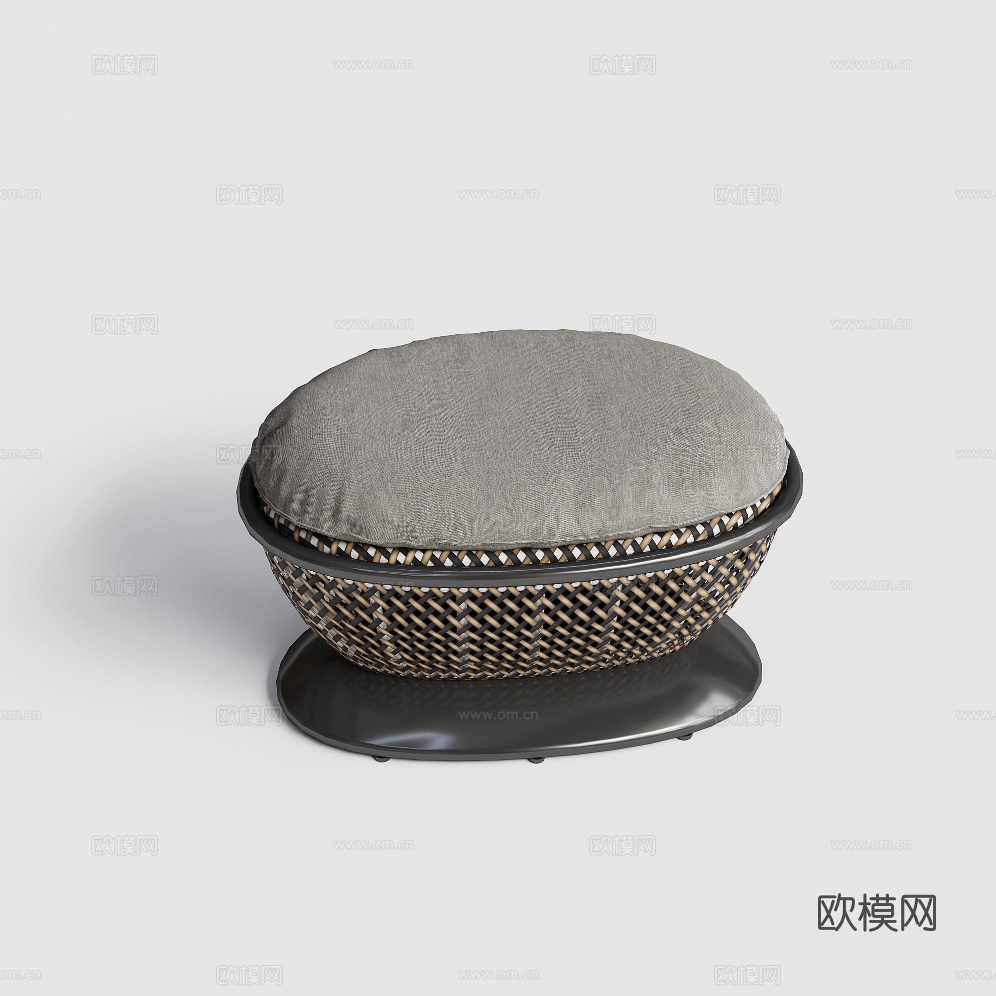 DEDON - 现代户外墩子 藤编凳 脚踏 侧几 边几 茶几3d模型下载