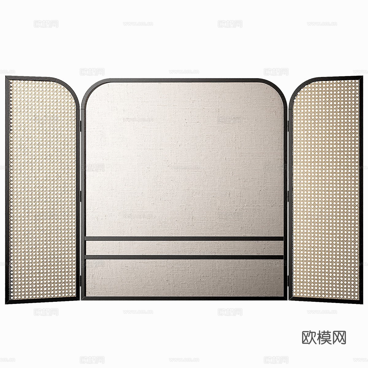新中式装饰屏风隔断3d模型下载（渲染图3）