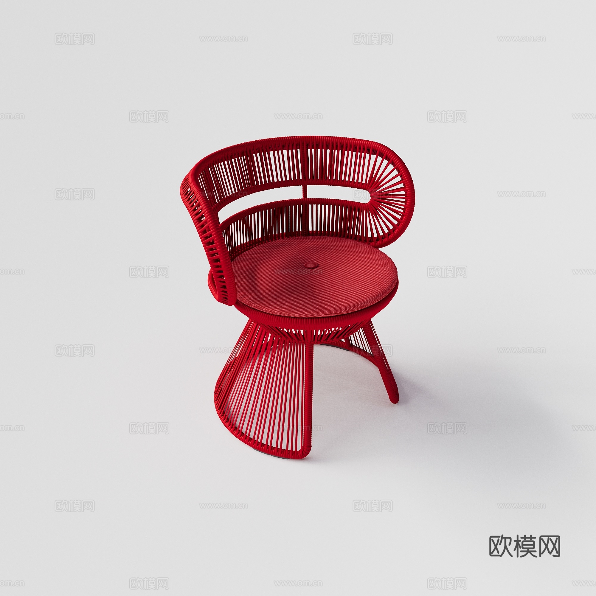 DEDON - 现代户外椅 餐椅 编绳椅 单人椅su模型