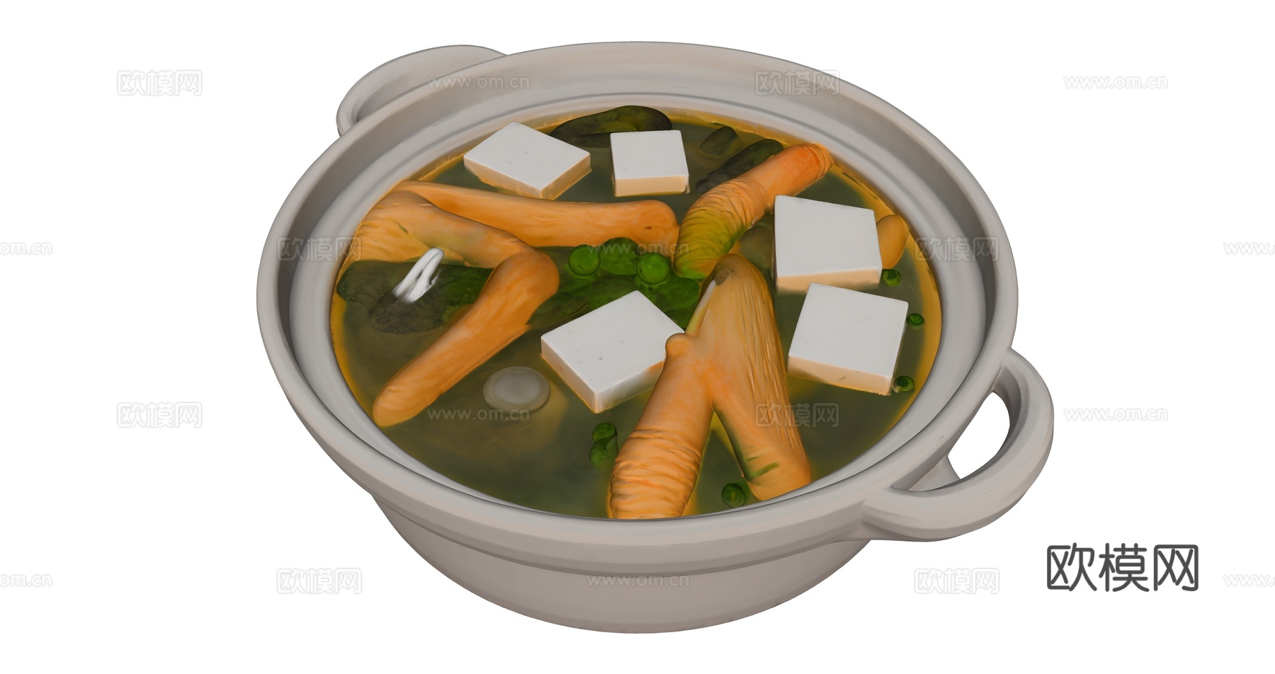 砂锅虾仁豆腐汤su模型su模型