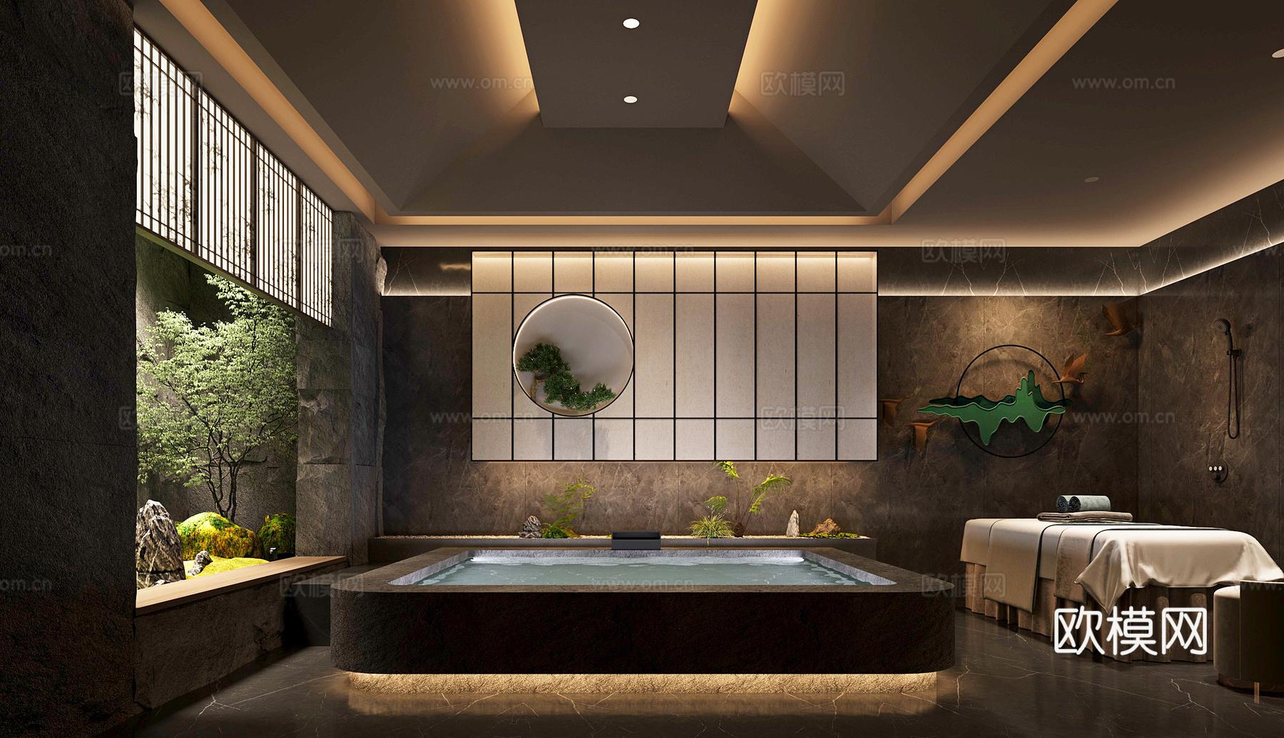 新中式psa 洗浴包间3d模型3d模型下载（渲染图2）