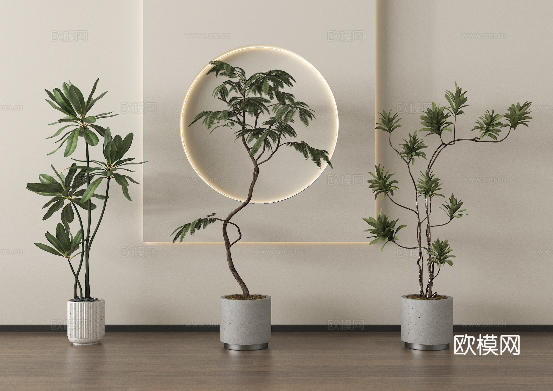 家居植物盆栽 绿植盆景su模型