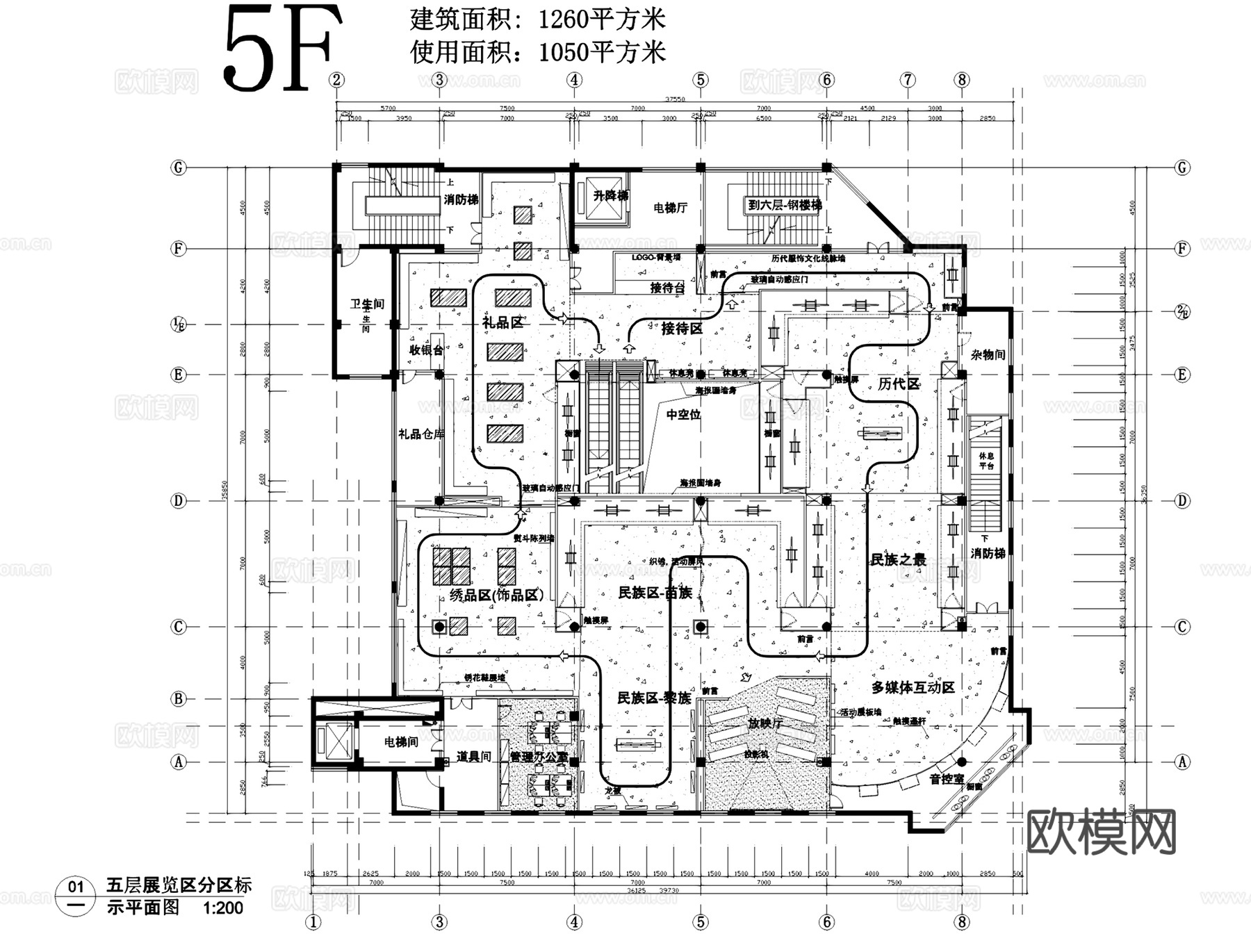 美特斯邦威服装店武汉旗舰店室内装饰CAD施工图整套cad施工图