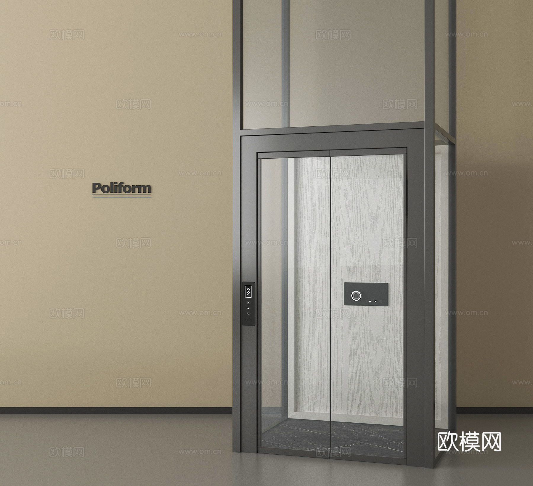 现代电梯 升降电梯 景观电梯su模型