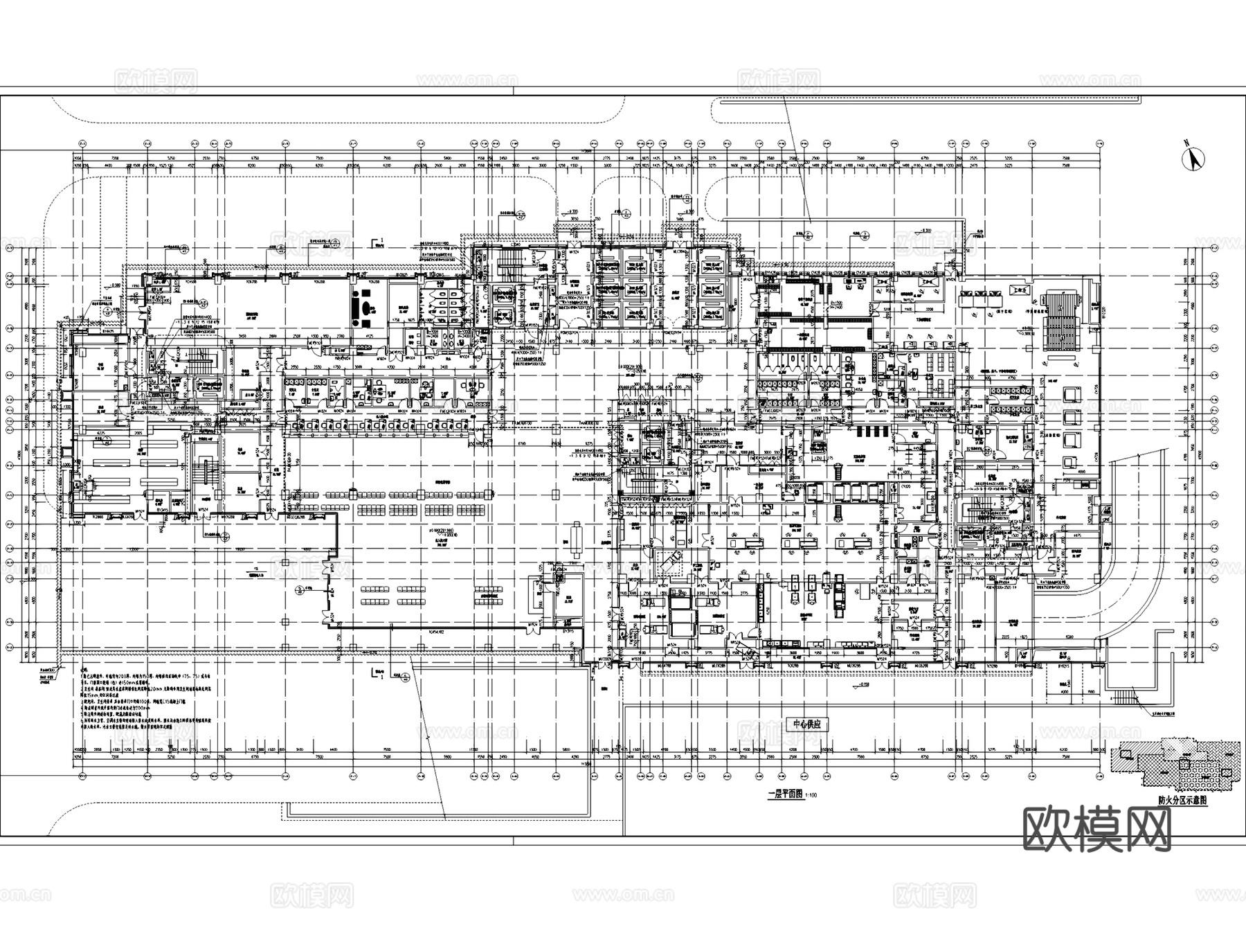 泸州市中医院城南医院建筑CAD施工图全套cad施工图