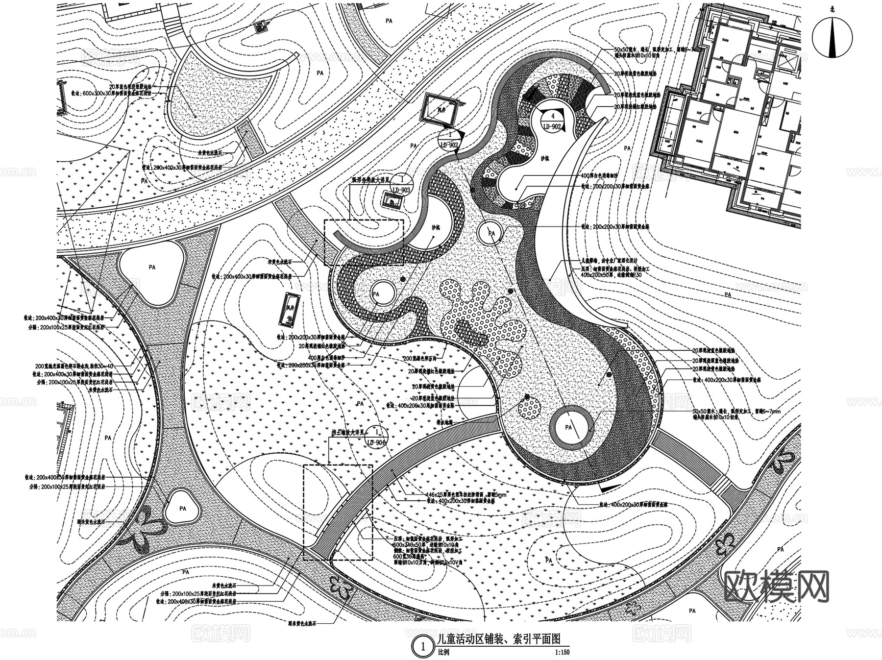 上海方兴闸北金茂府居住区大区景观CAD施工图全套cad施工图