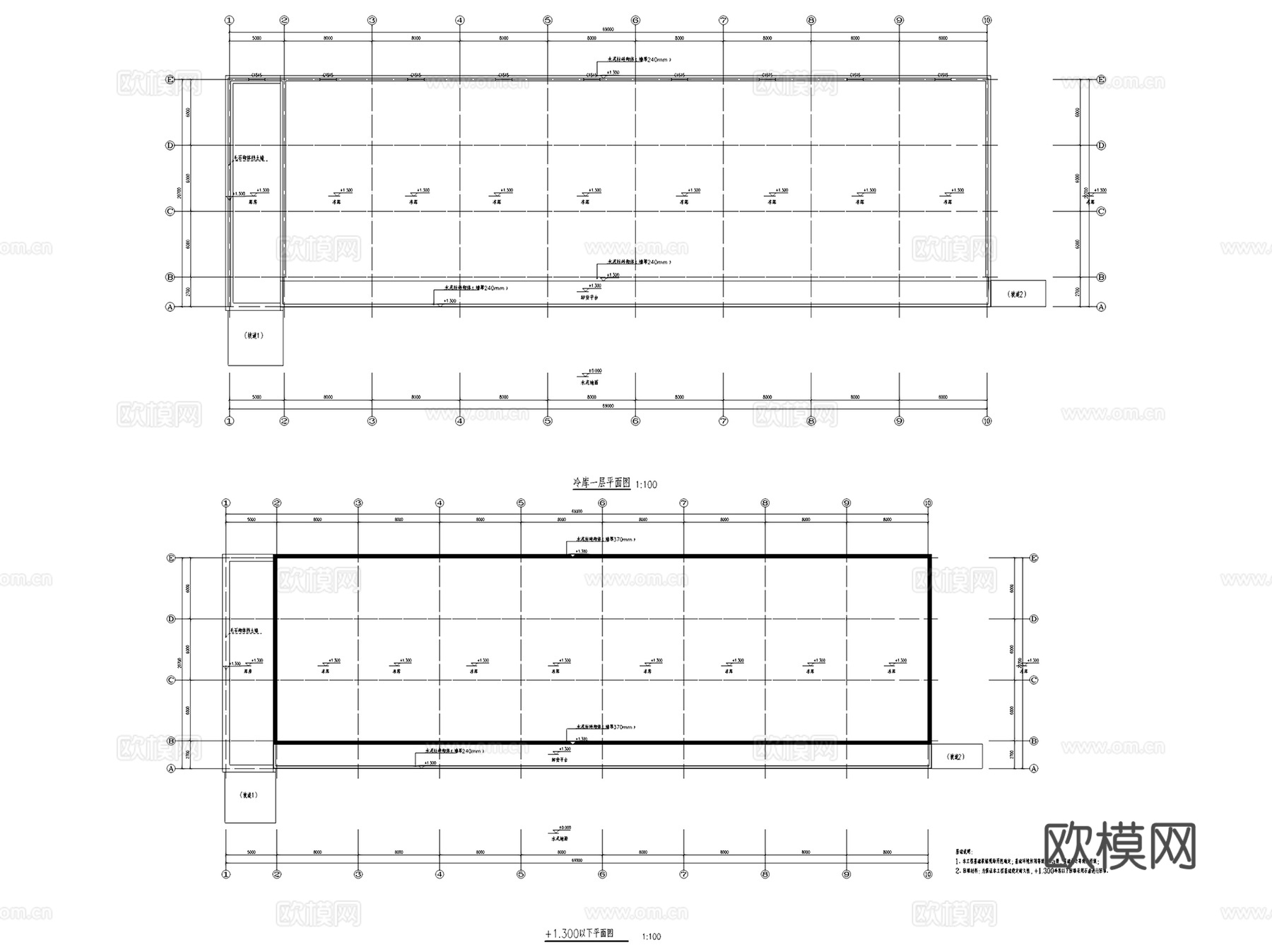 普定县食用菌产业园冷库保温房建筑CAD施工图全套cad施工图
