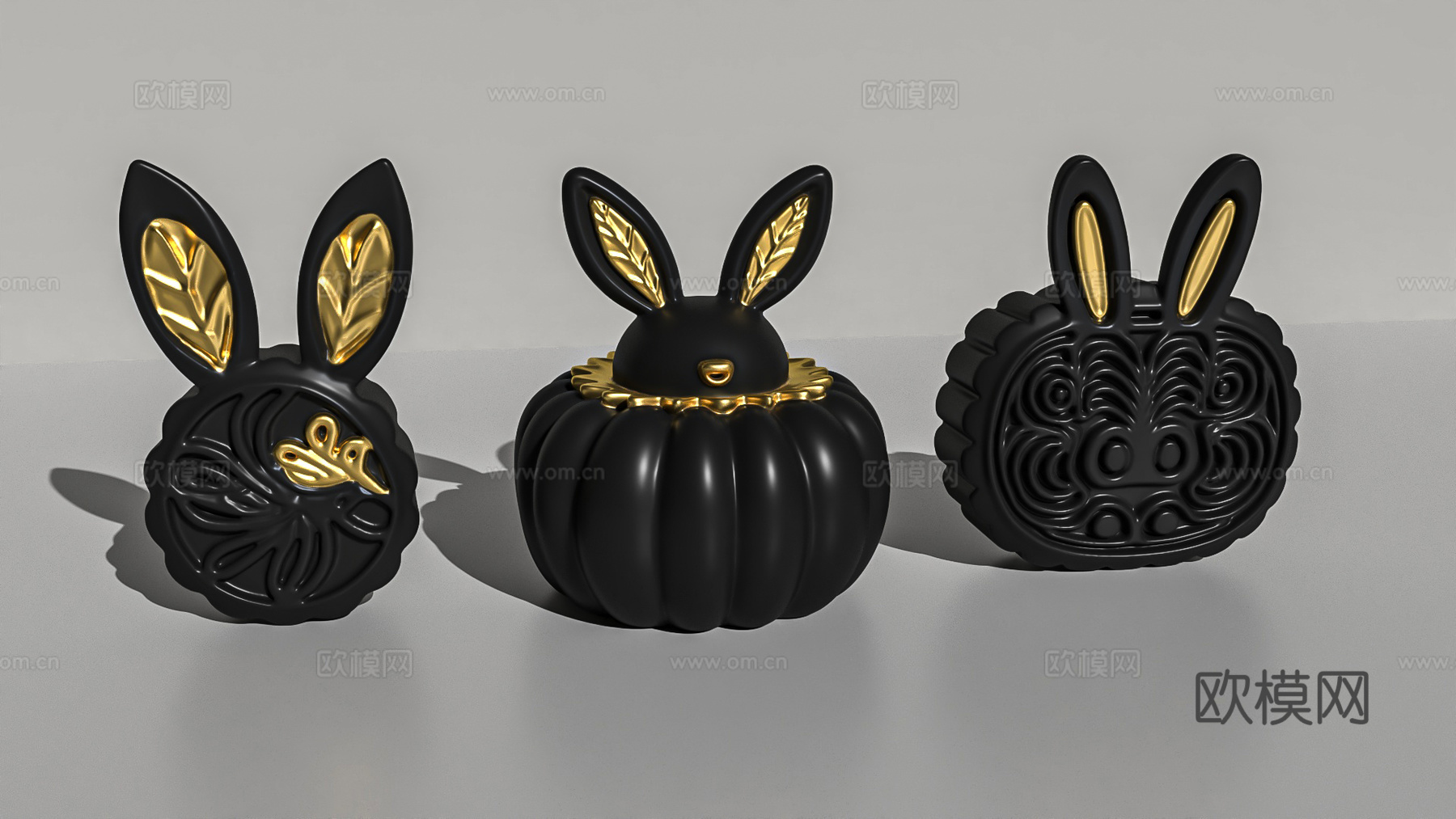 月饼兔子点心中秋节礼品3d模型下载