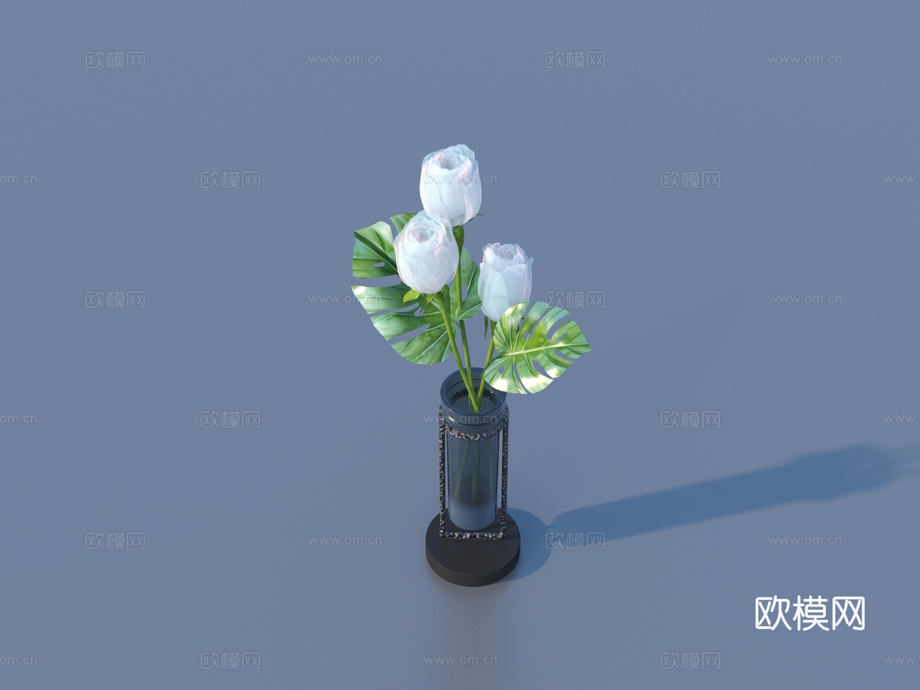 花瓶 花 盆栽 绿植 植物3d模型下载